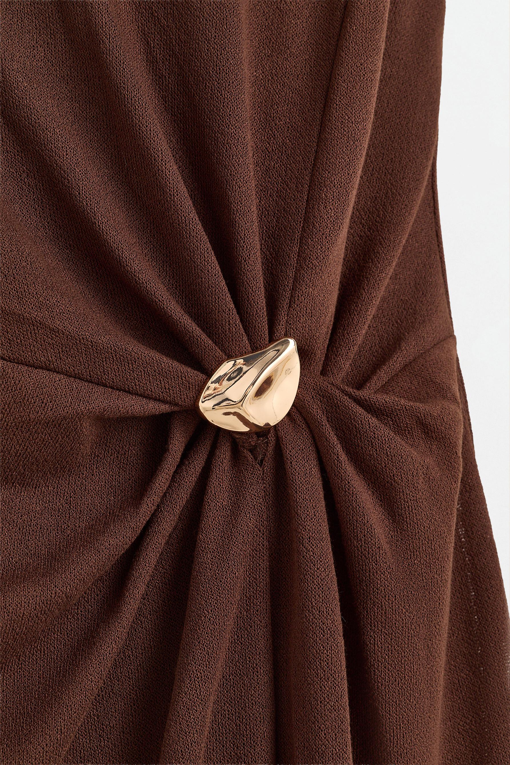 Jewel midi dress — BROWN