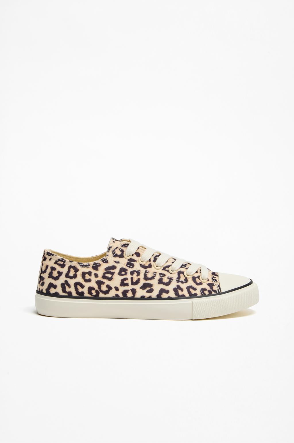 Animal print sneakers with toecap detail