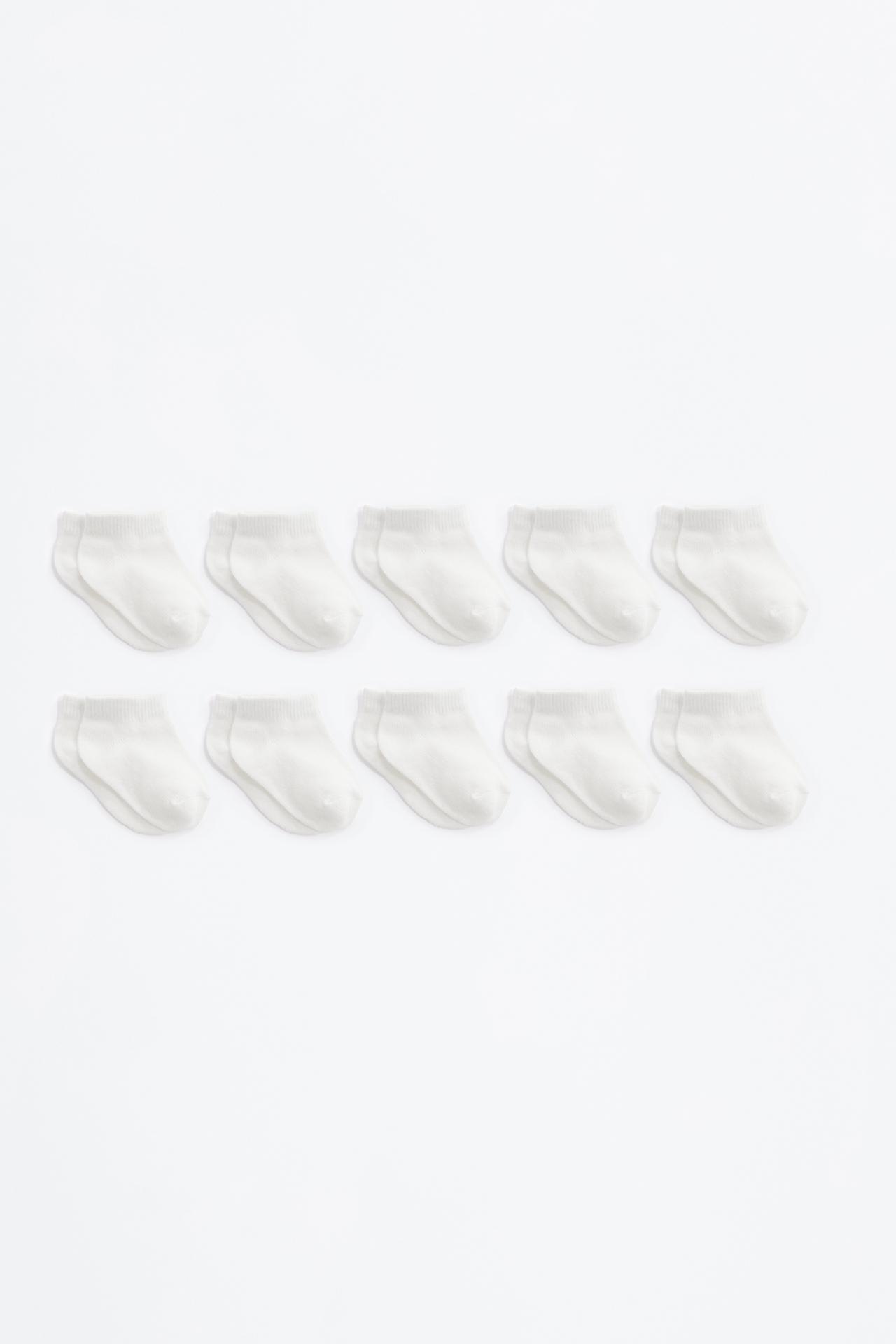 Ankle socks (Pack 10) — WHITE