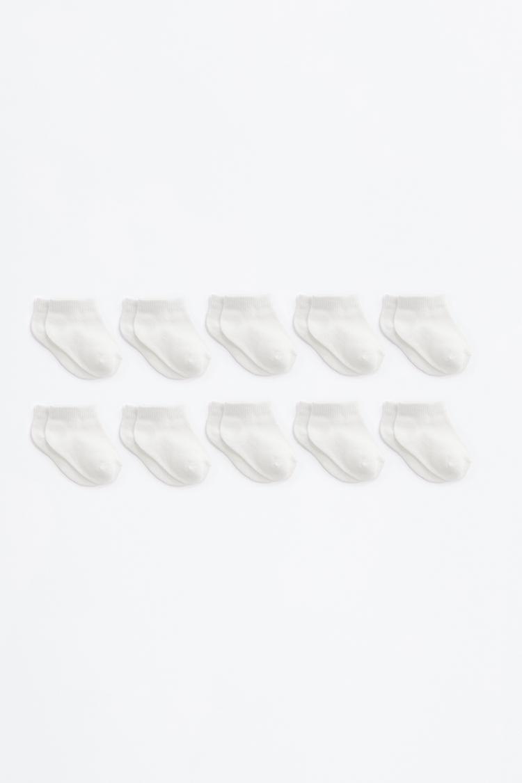 Ankle socks (Pack 10) — WHITE