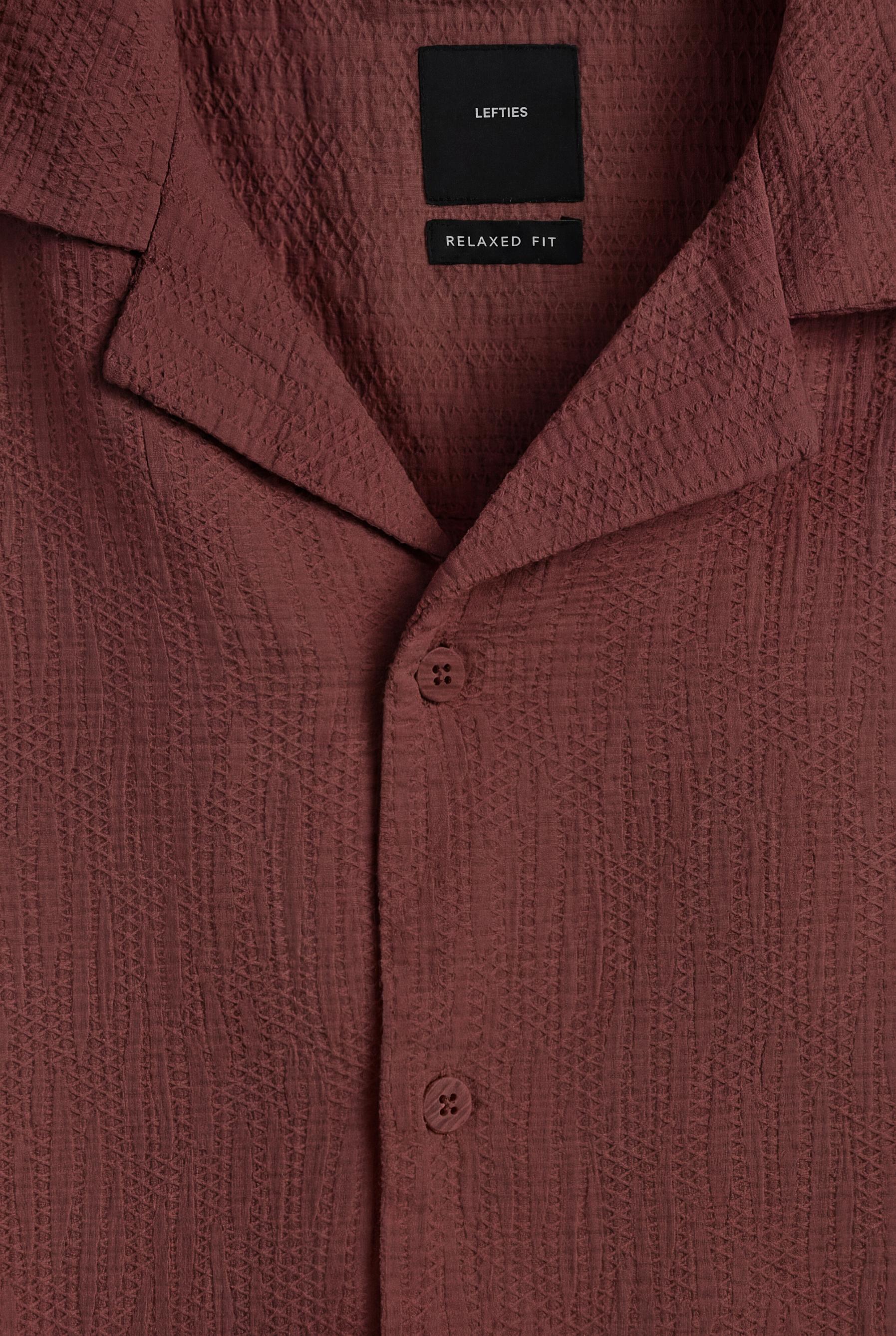 Relaxed fit jacquard shirt — TERRACOTTA