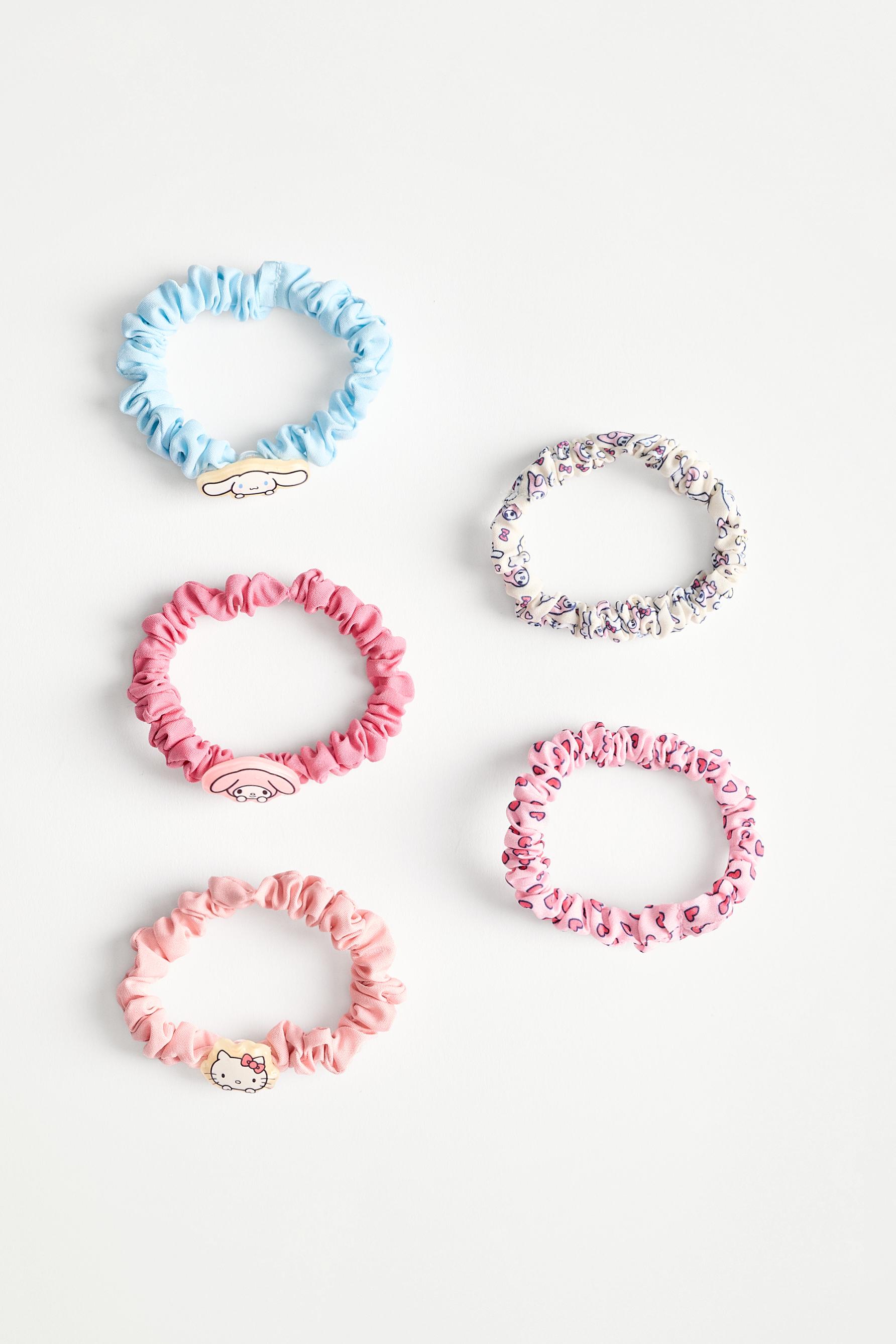 Hello Kitty ©SANRIO scrunchies (5-pack) — BEIGE