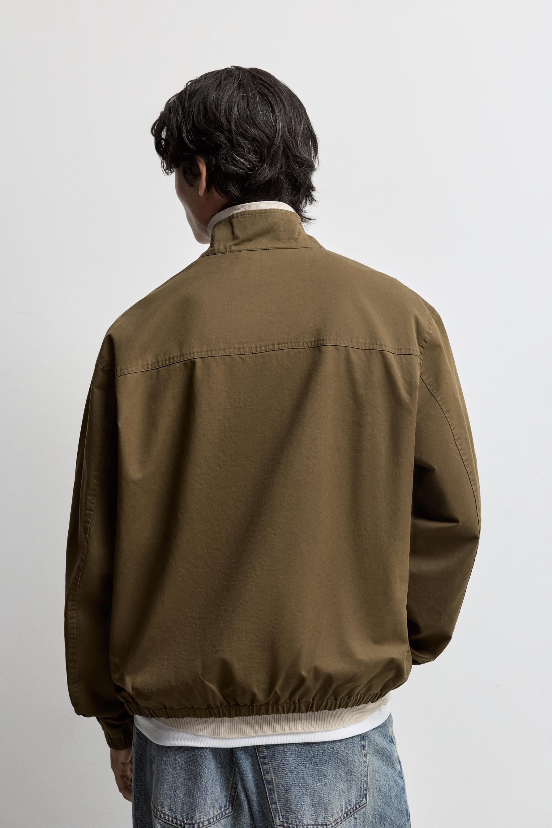 High neck jacket — DARK KHAKI