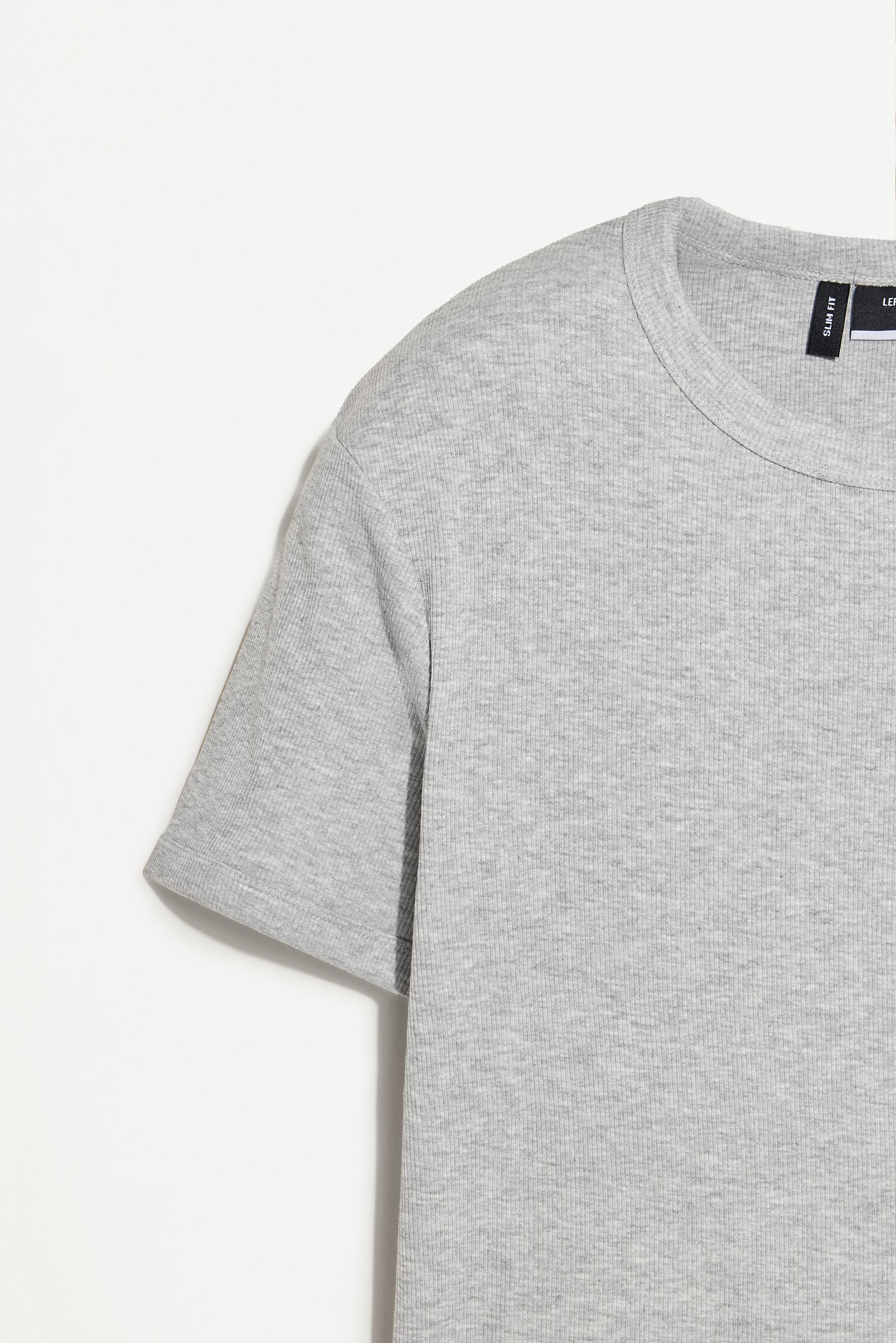 Rib T-shirt — GREY MARL