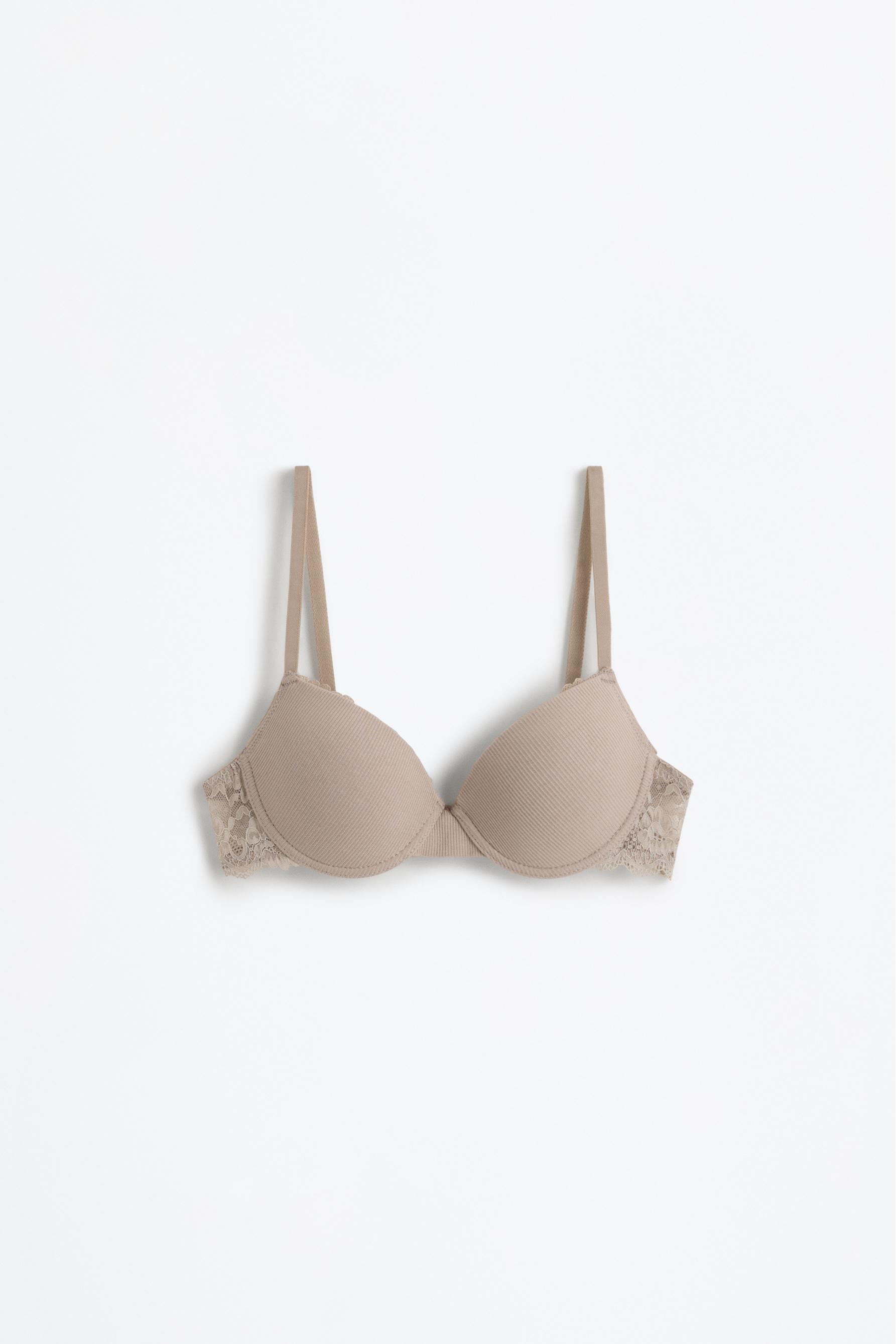 Pack of 2 classic ribbed bras - lace — WHITE
