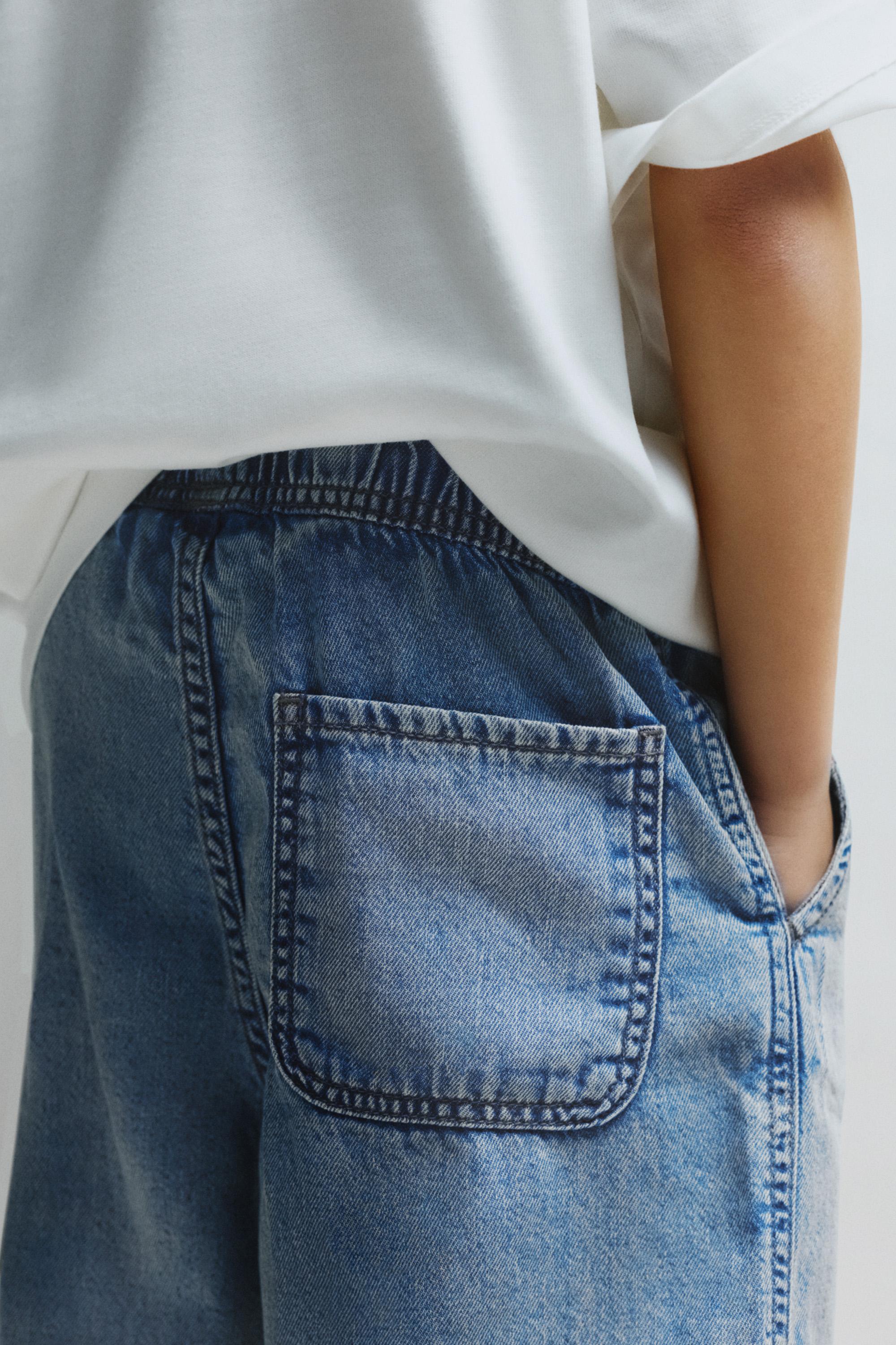 Denim jogger Bermuda shorts — INDIGO