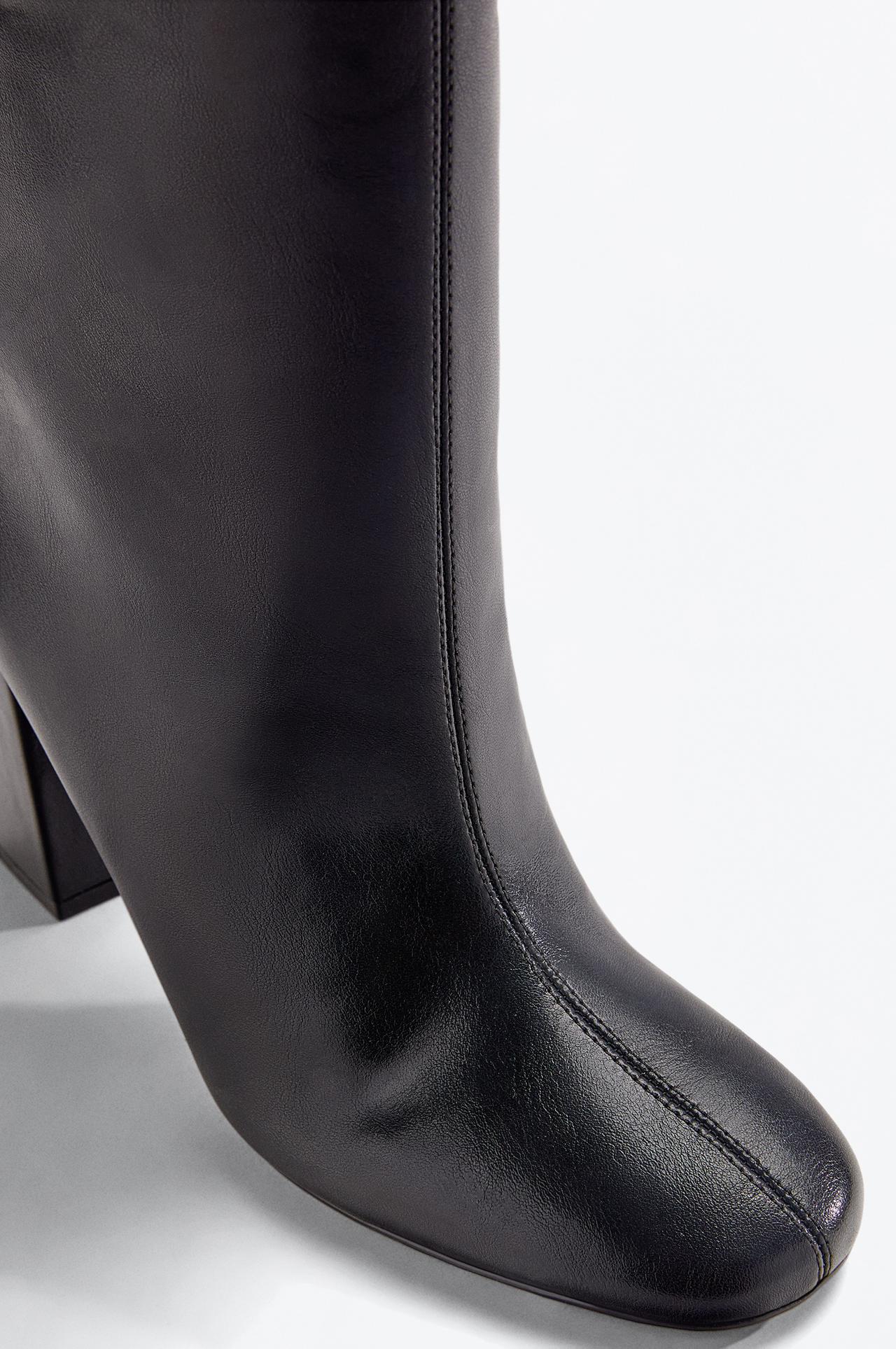 Knee-high heeled boots — BLACK