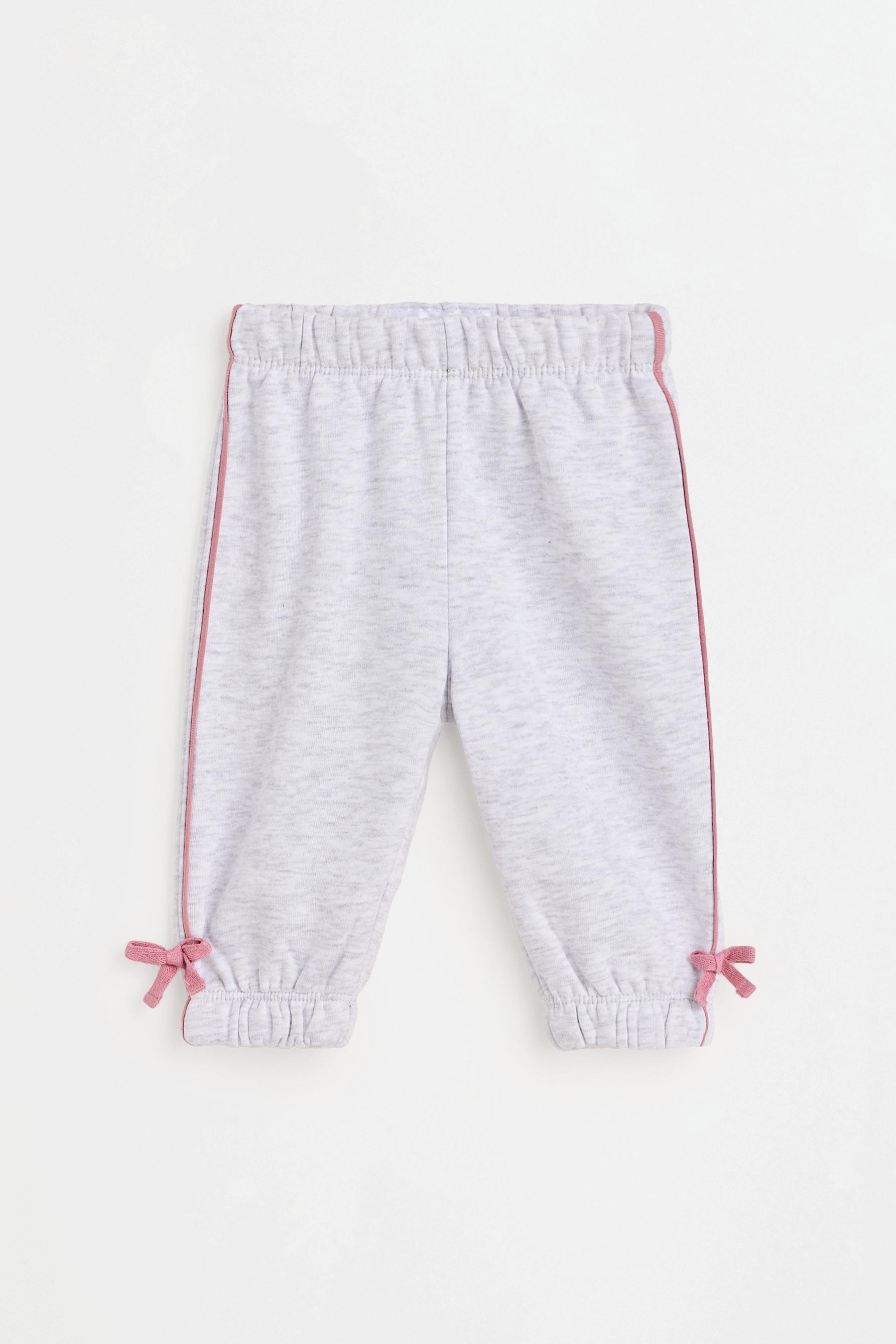 Polo sweatshirt and bow trousers set — GREY MARL