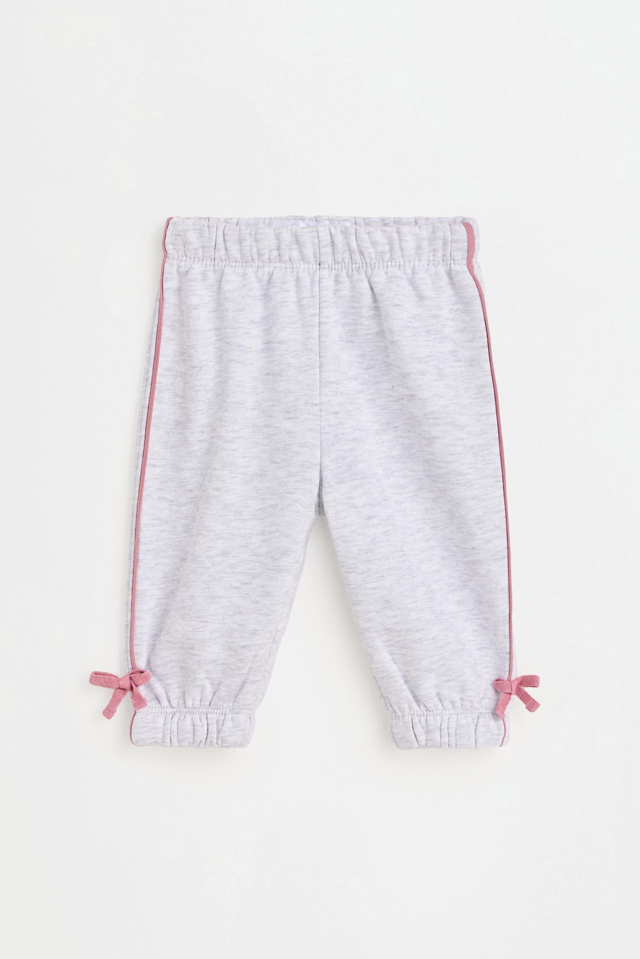 Polo sweatshirt and bow trousers set — GREY MARL