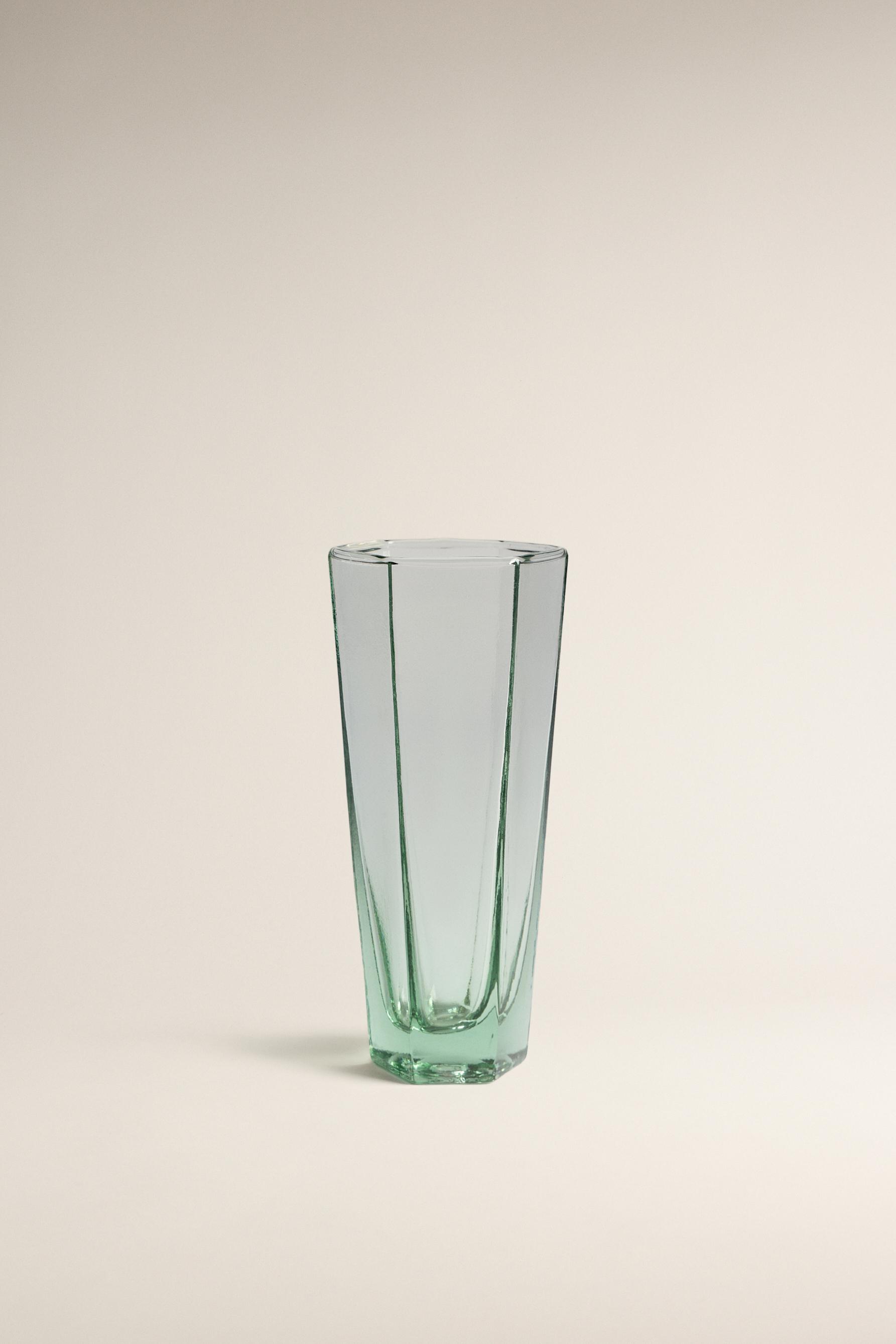 Vaso vidrio hexagonal 390 ml.