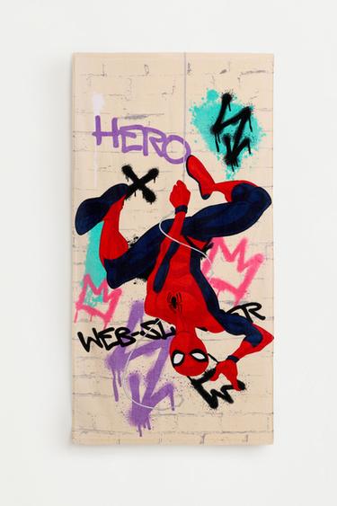 Spiderman ©Marvel graffiti towel — DARK BEIGE 1