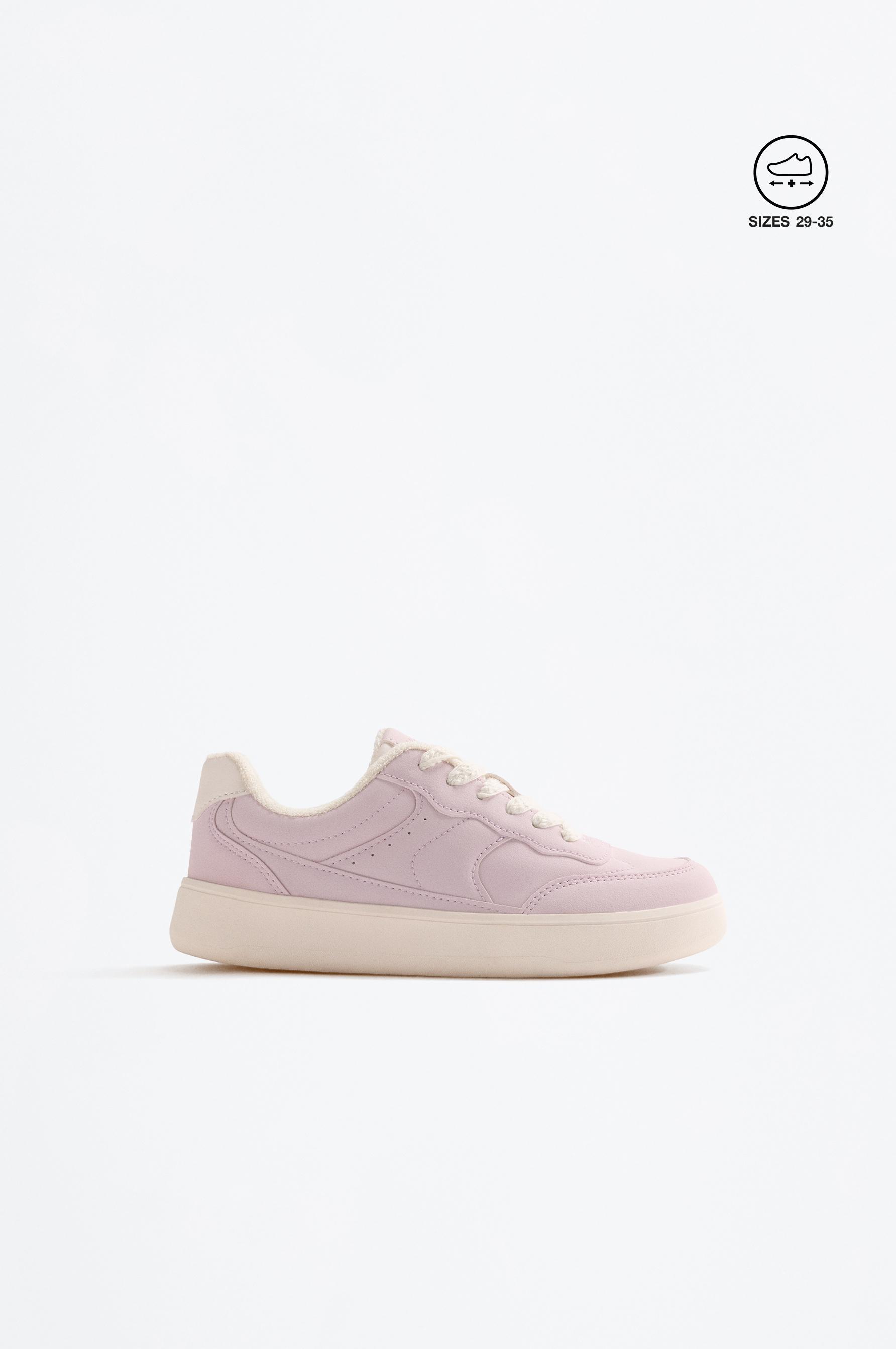 Sneakers with lace detail — PINK