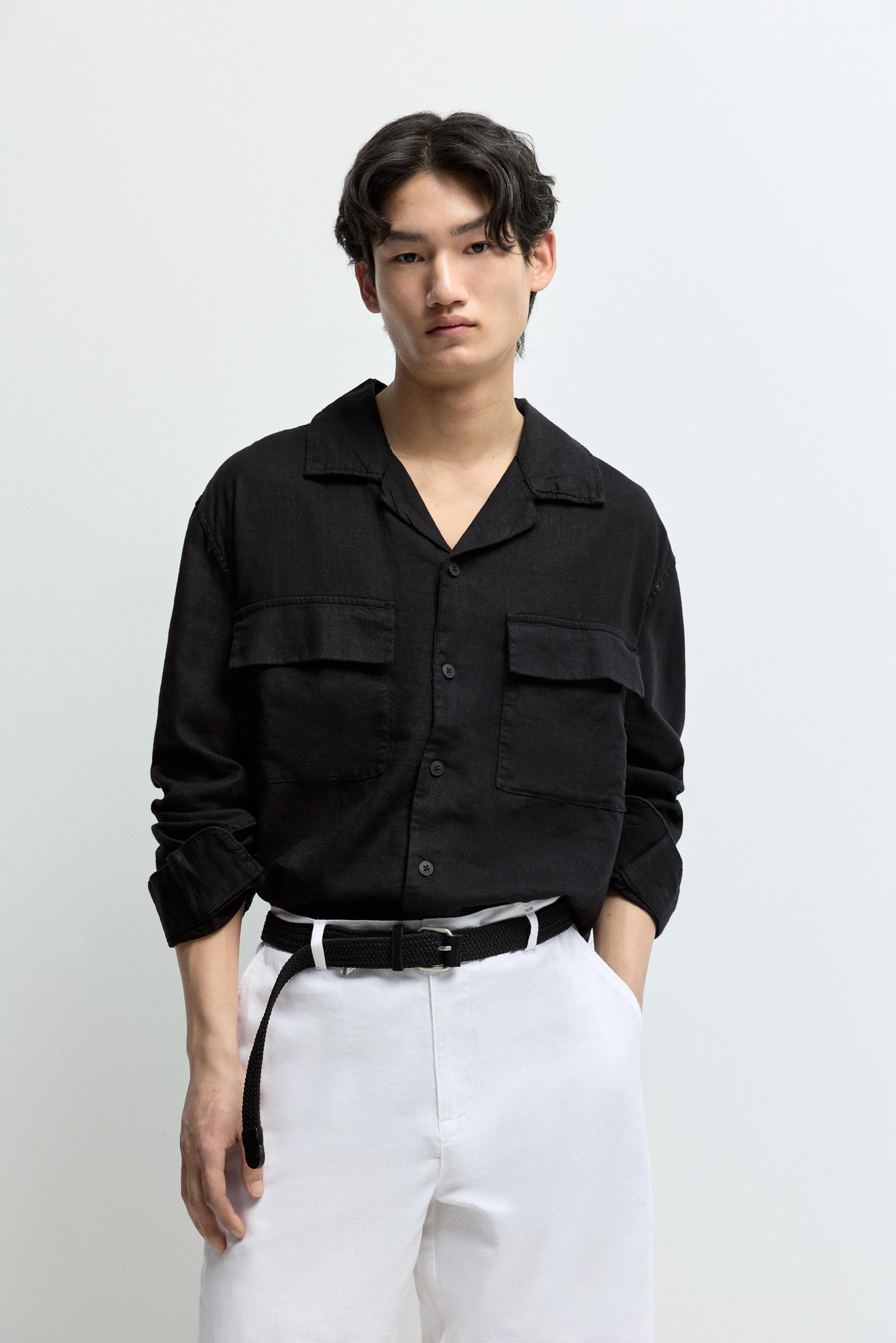 Sobrecamisa resort bolsilllos con lino