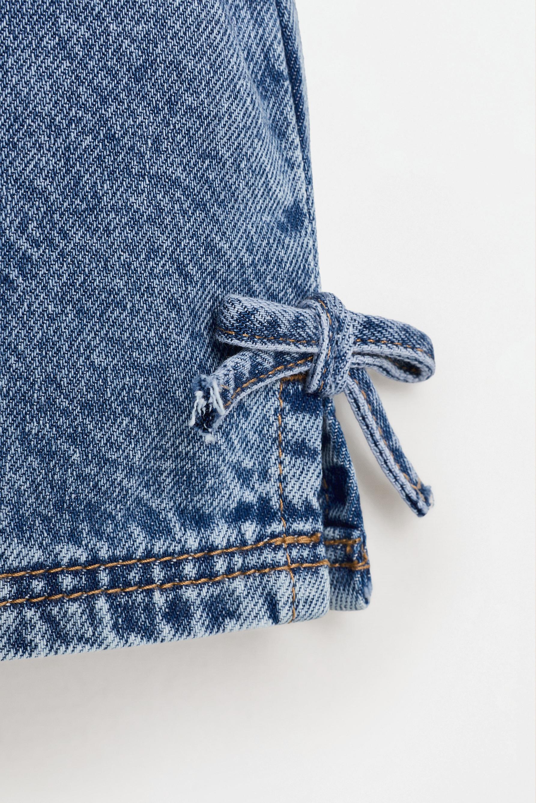 Denim top with ties — PALE BLUE