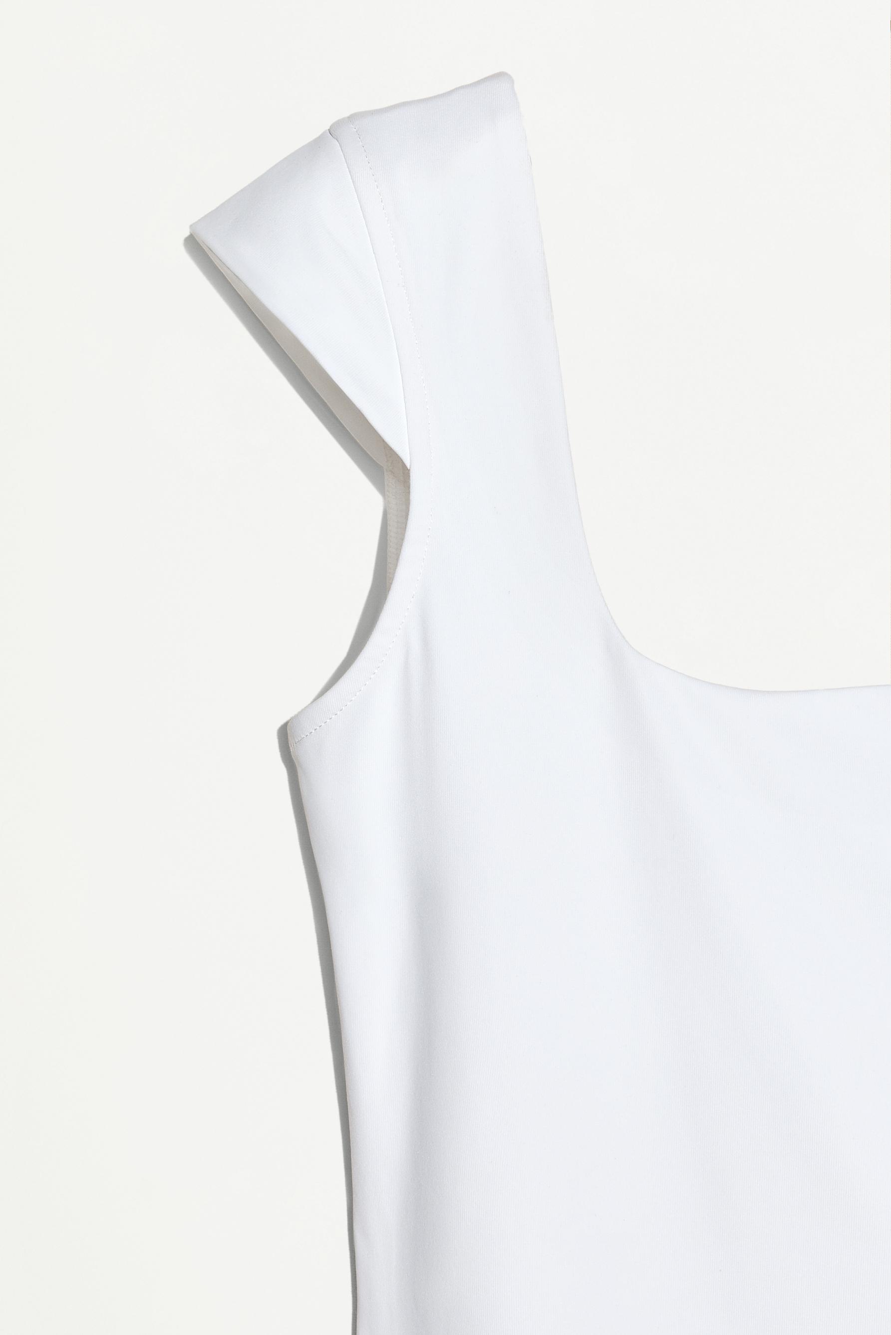 Short sleeve polyamide bodysuit — OFF WHITE
