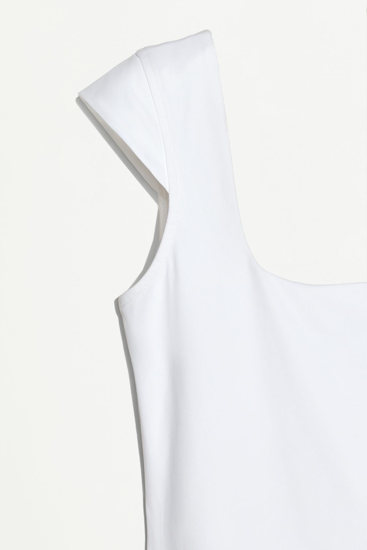 Short sleeve polyamide bodysuit — OFF WHITE