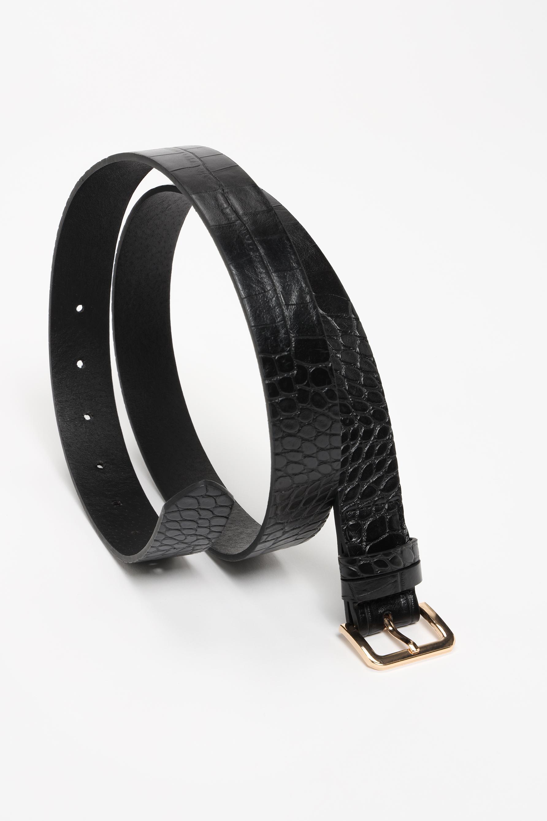 Crocodile belt — BLACK