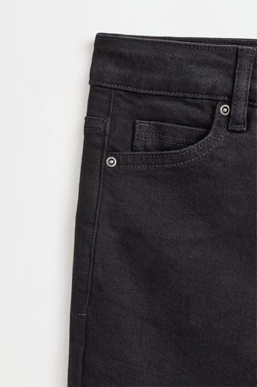 High-waist basic bell bottom jeans — CHARCOAL 7