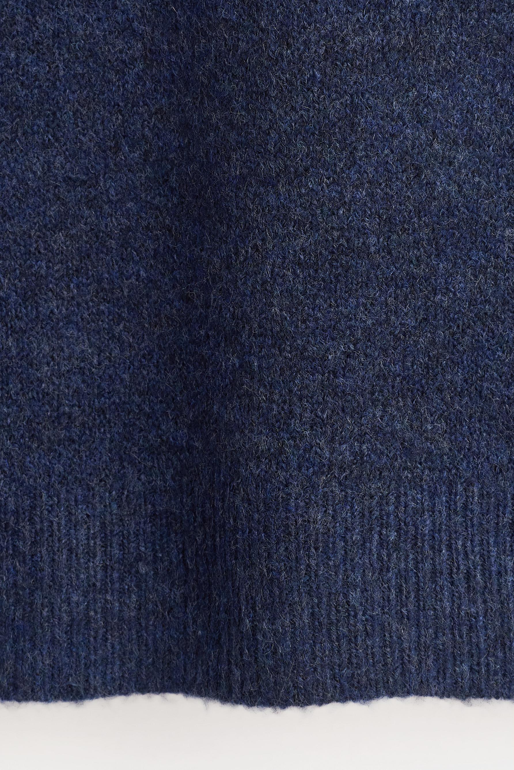 Fluffy knit sweater — BLUE MARL