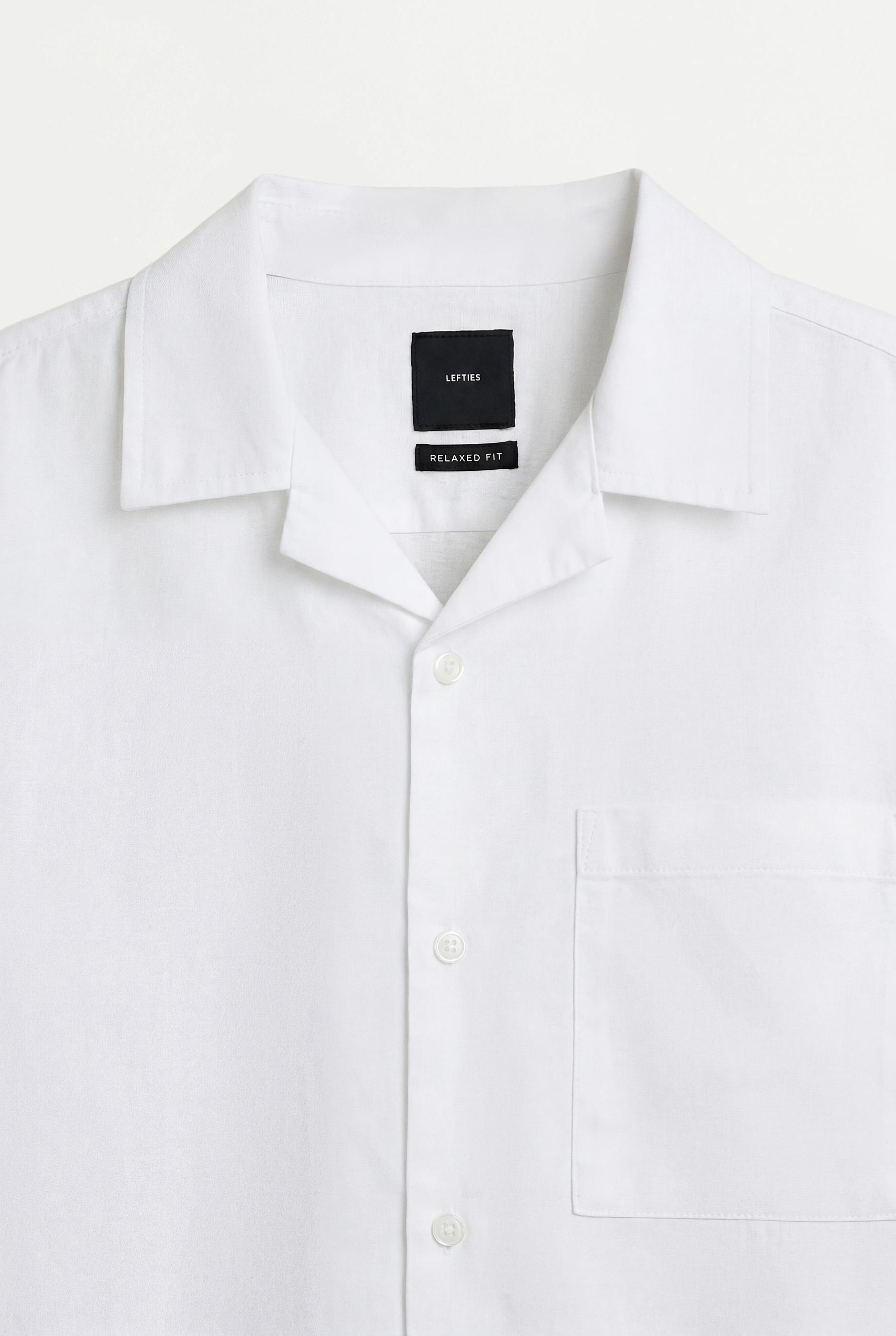 Linen-cotton resort shirt — WHITE