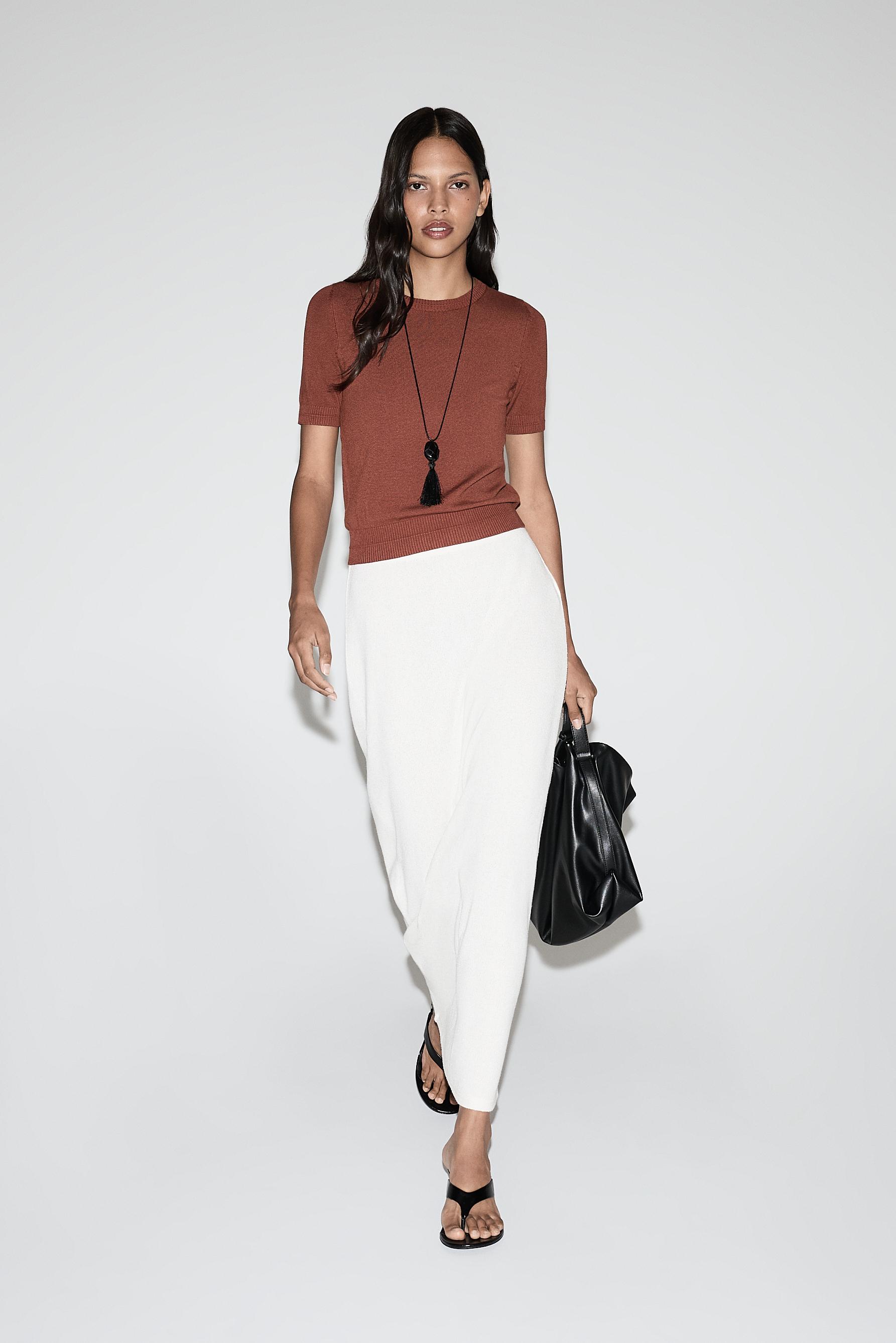 Rustic midi skirt — OFF WHITE