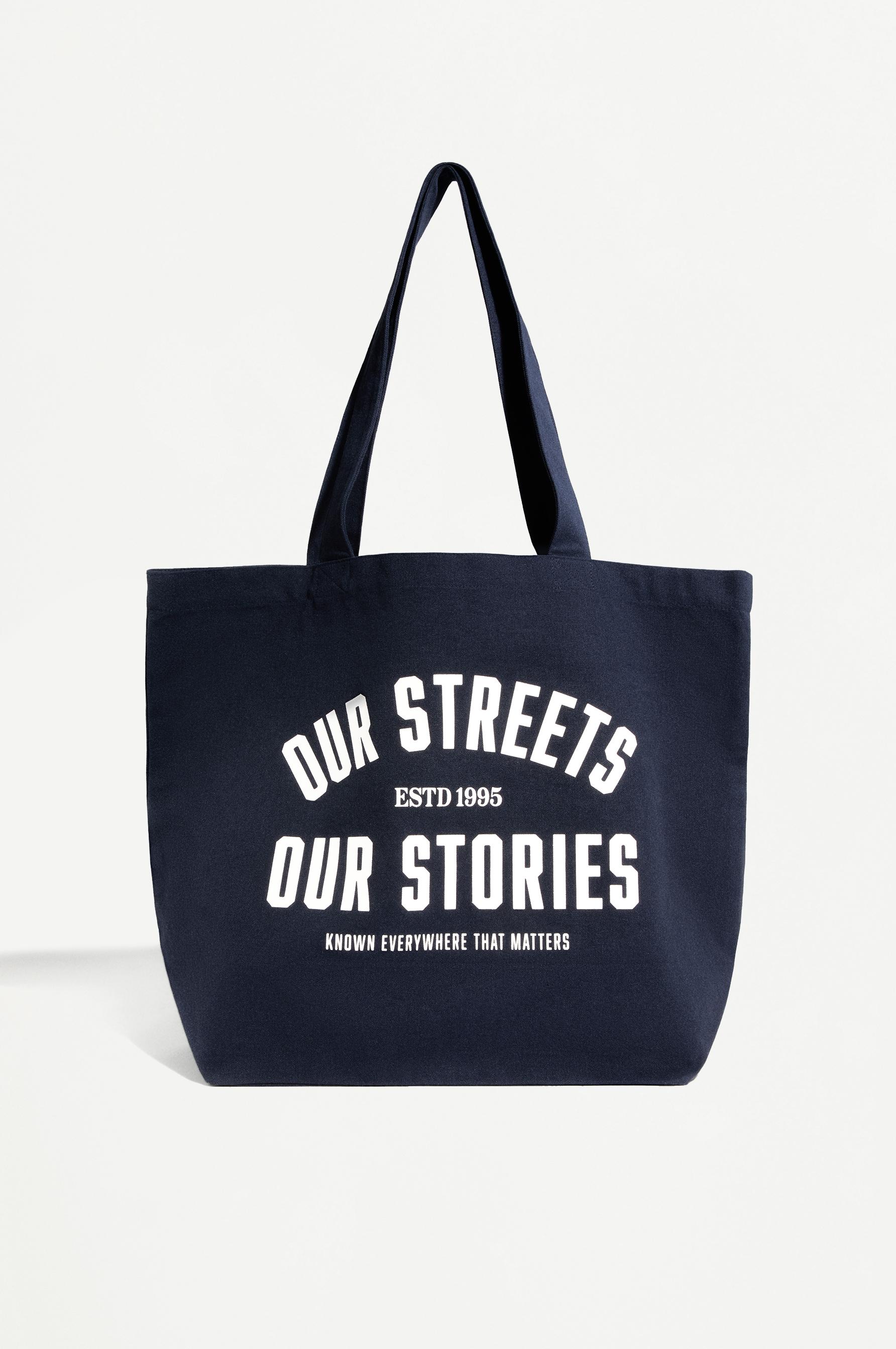 Printed shopper bag — NAVY BLUE