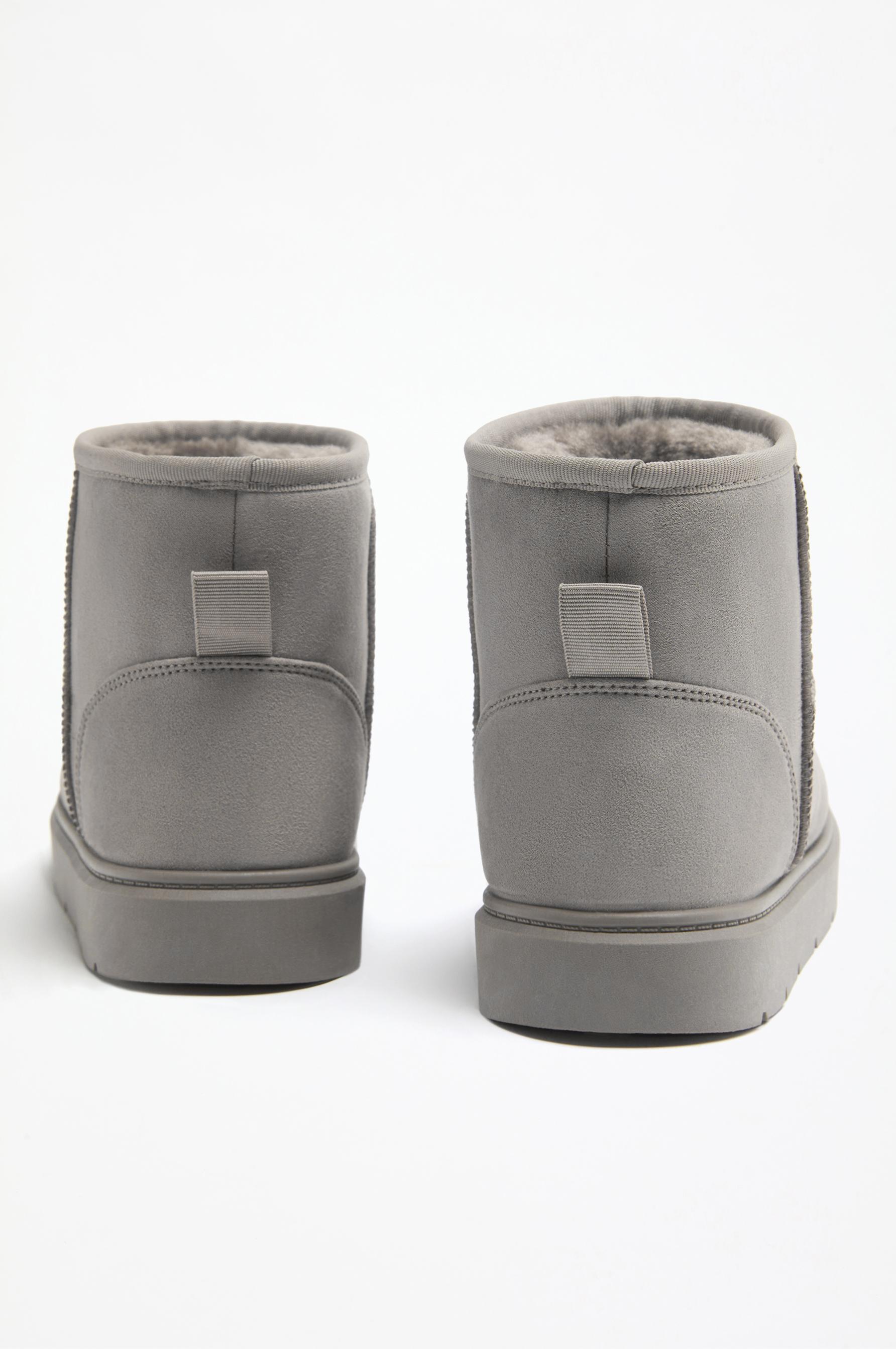 Flat fur ankle boots — GREY (alternate view)