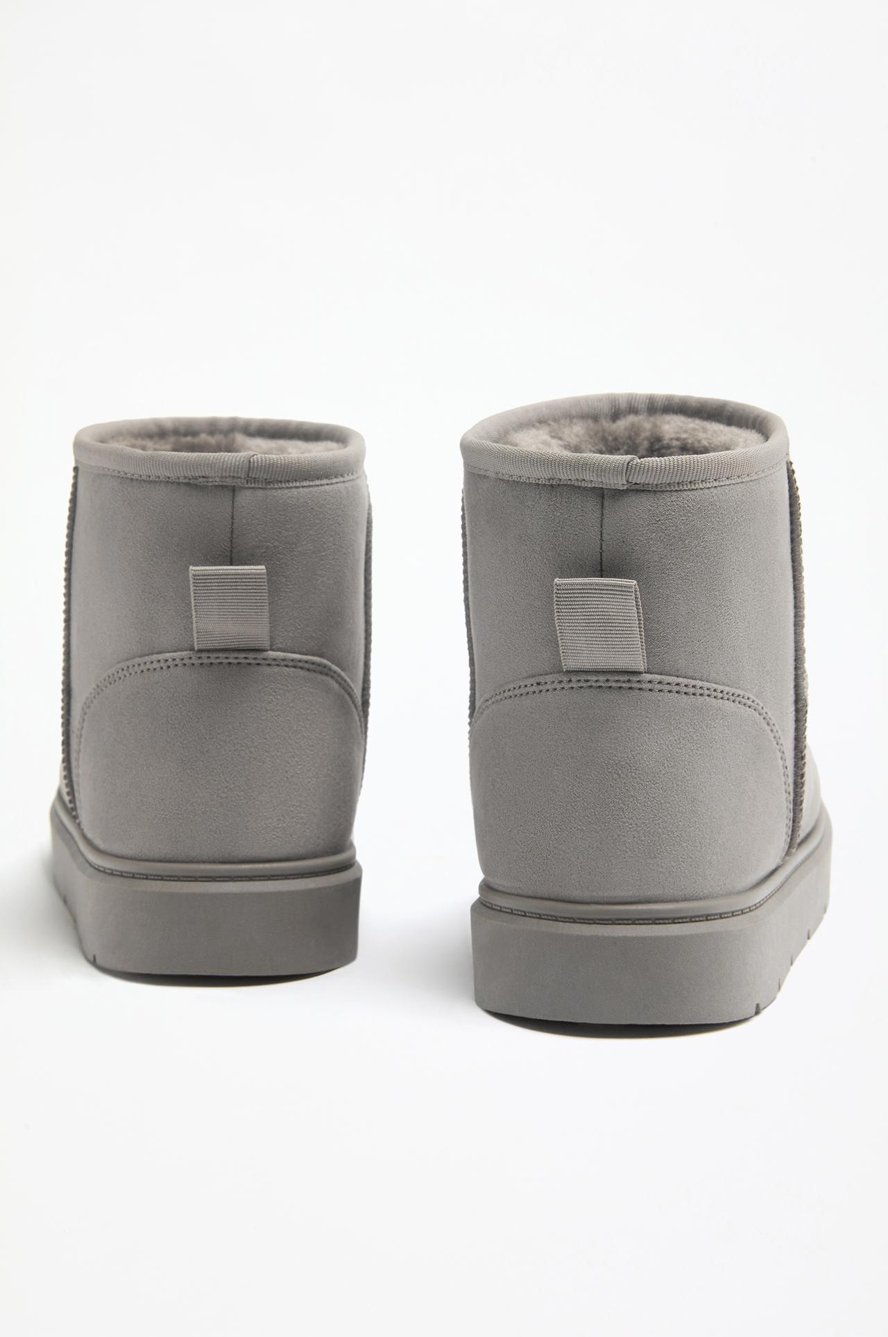 Flat fur ankle boots — GREY