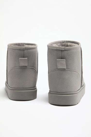 Flat fur ankle boots — GREY 3
