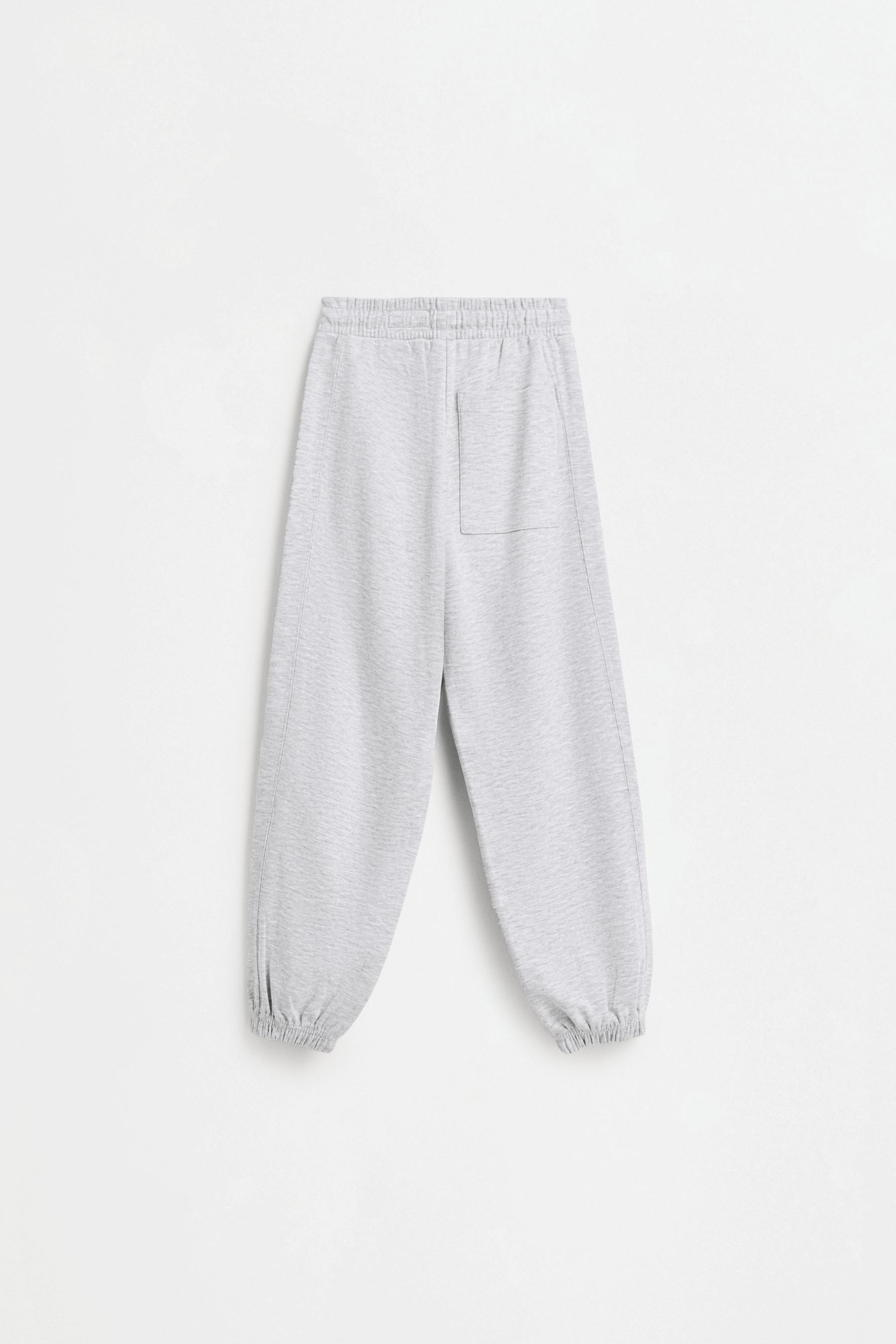 Interlock joggers with contrast piping — GREY MARL