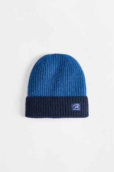 Ribbed knit hat and snood set — NAVY 2