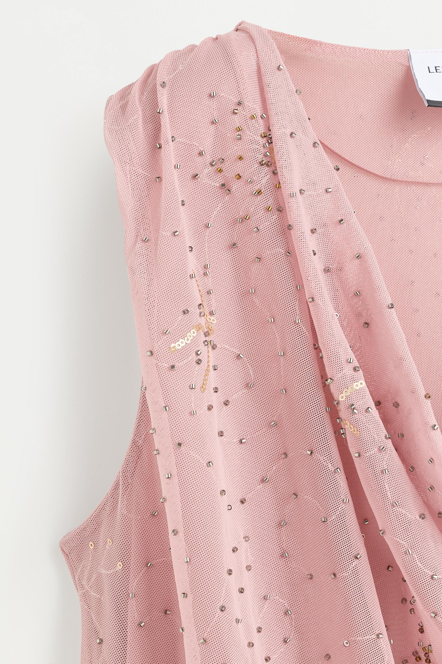 Rhinestone embroidered bodysuit — PINK