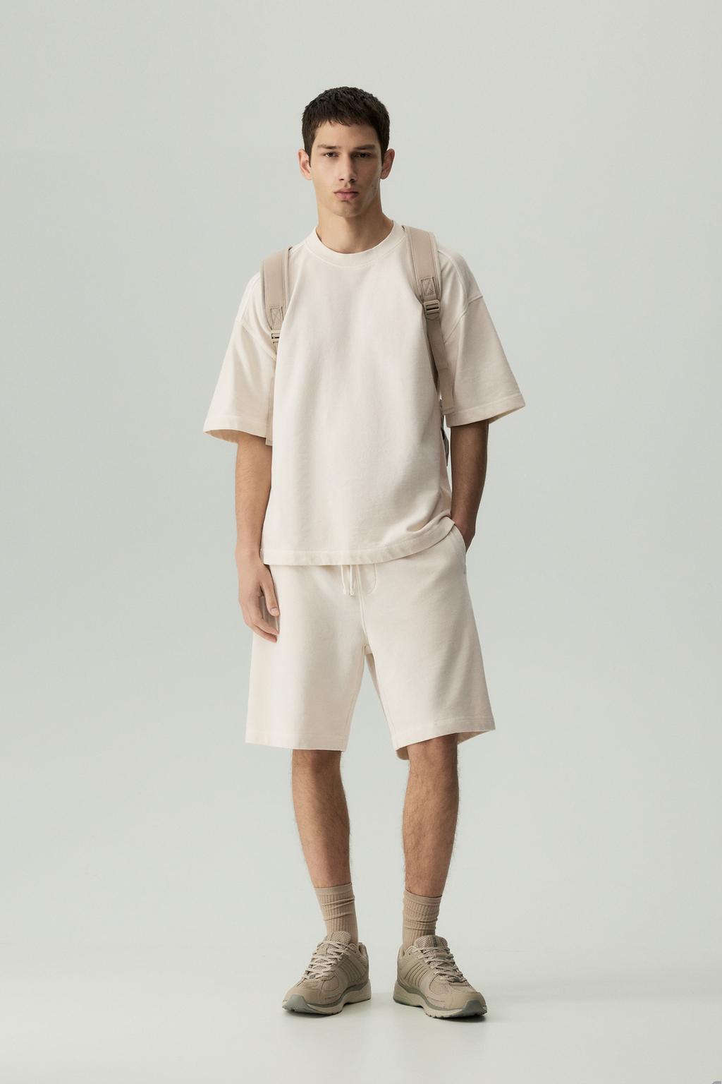 Faded-effect tracksuit shorts