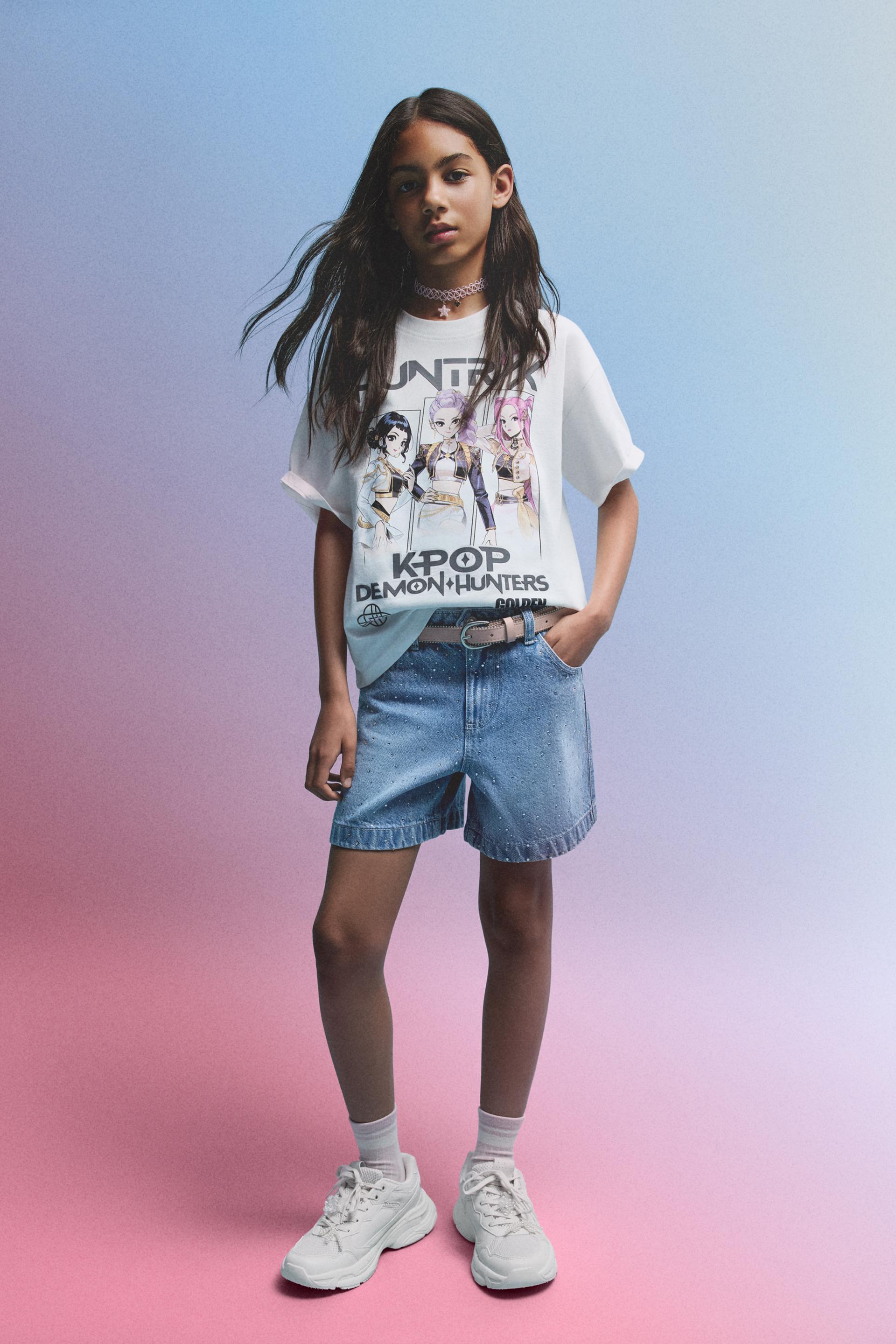 Short denim apliques