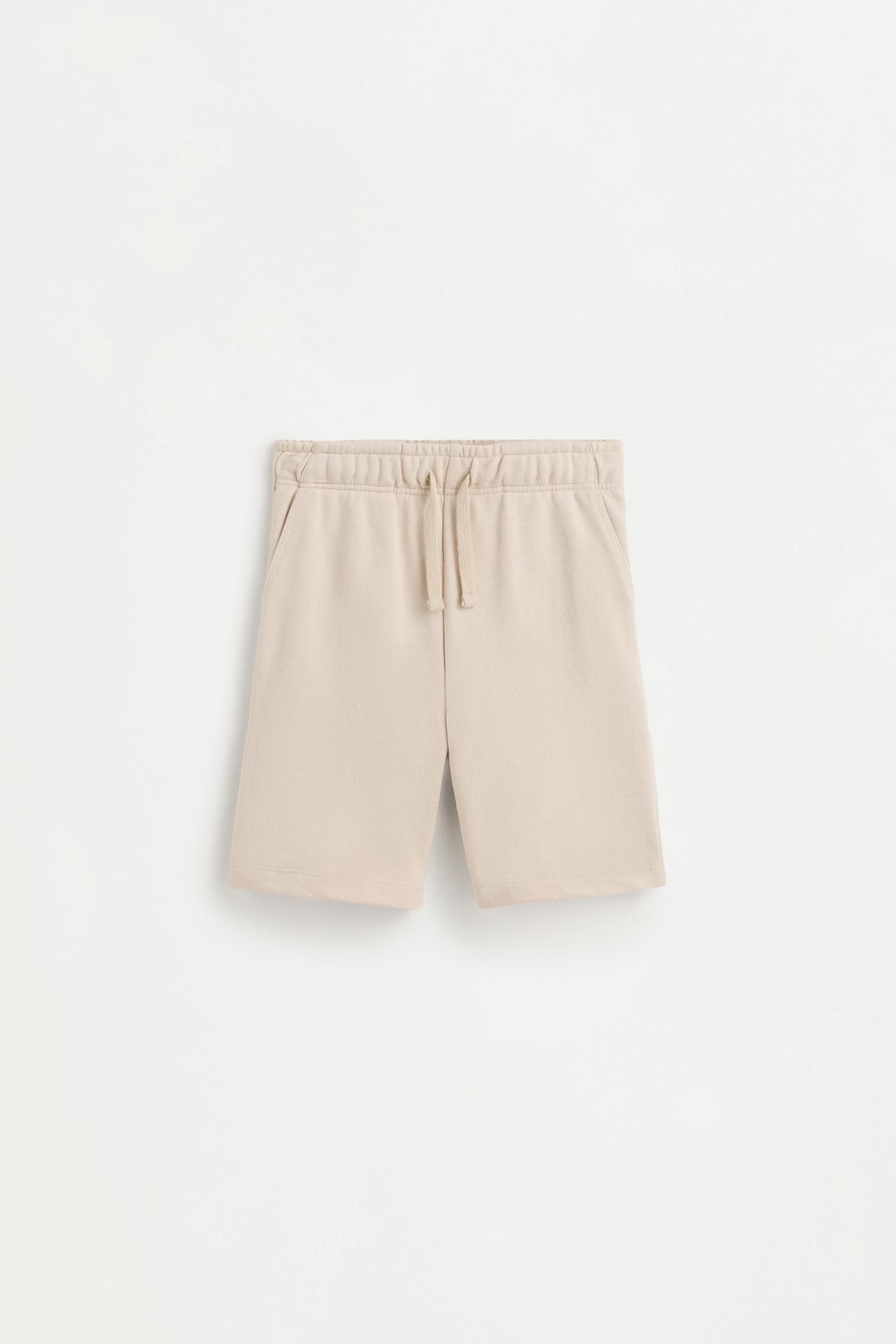 Jogger plush Bermuda shorts — PALE SAND
