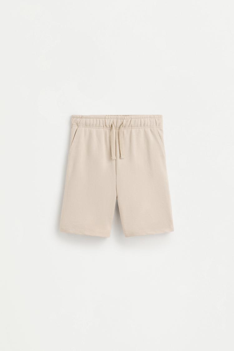 Jogger plush Bermuda shorts — PALE SAND