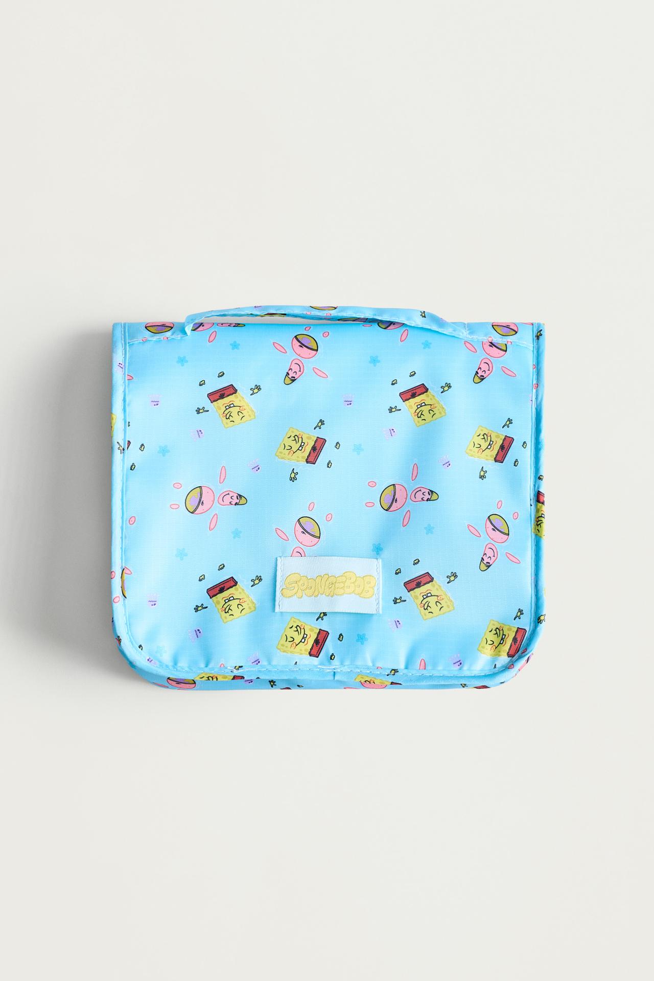 SpongeBob SquarePants Nickelodeon™ Foldable Toiletry Bag with Hook — SKY BLUE