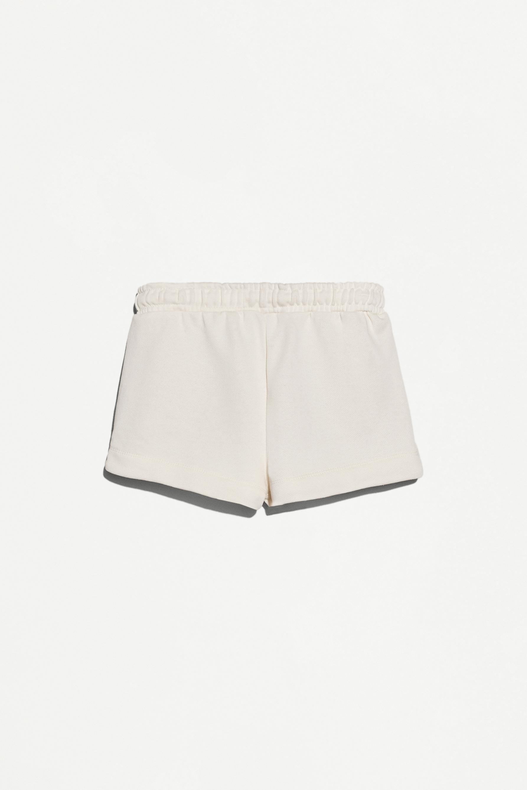 Plain plush shorts — ECRU
