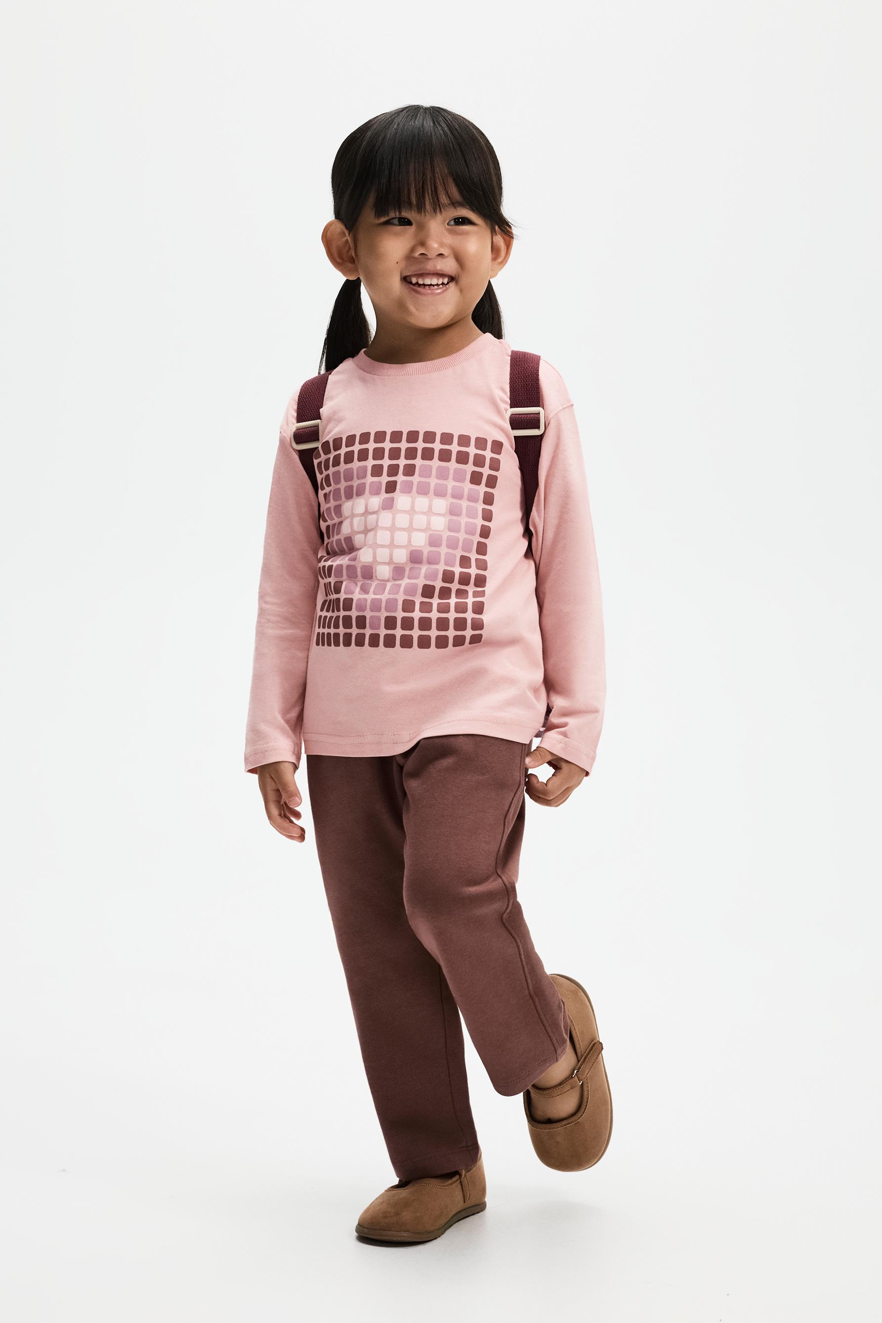 5-pack of mixed T-shirt and fleece jogger sets — PALE PINK