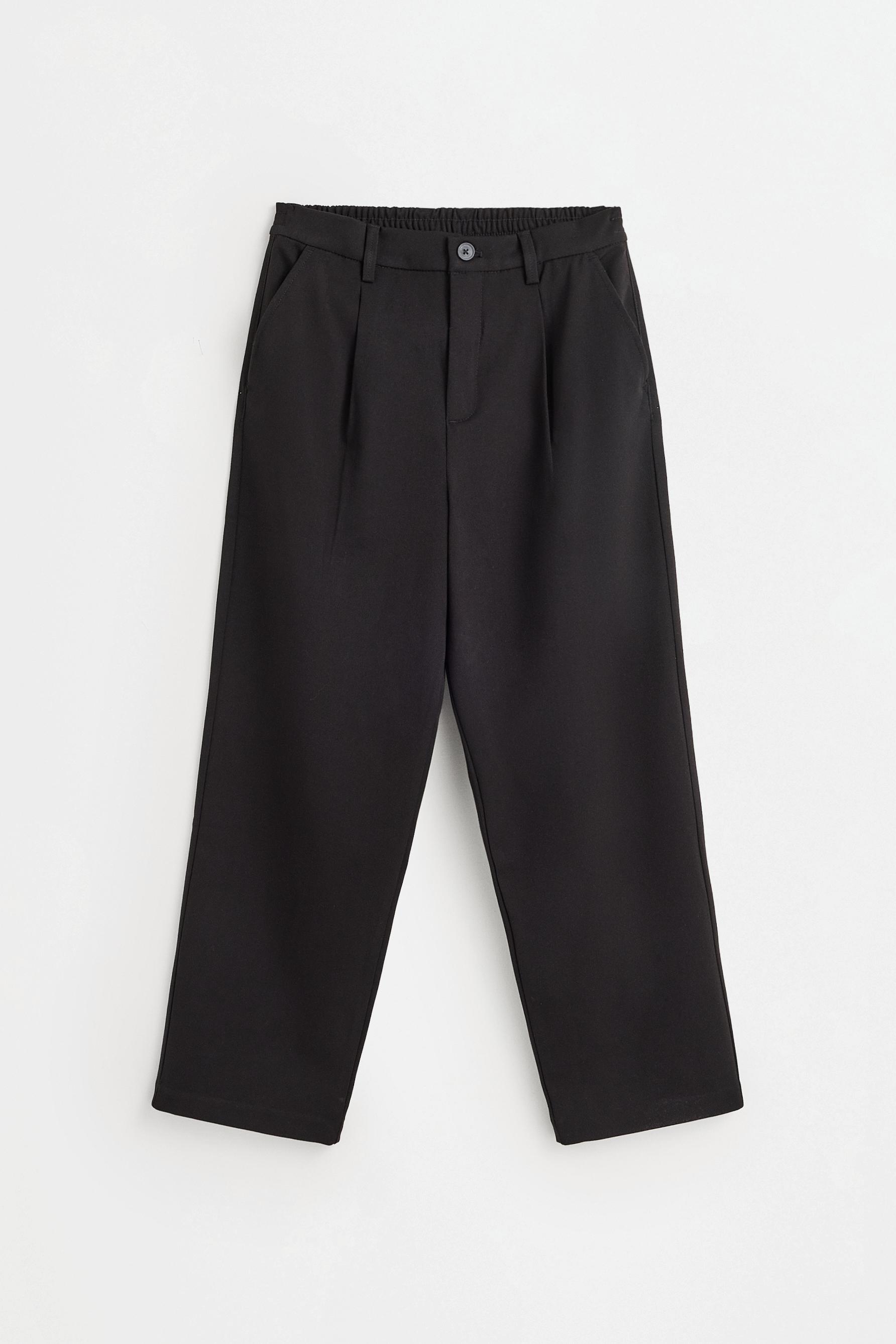 Wide-leg tailored trousers — BLACK