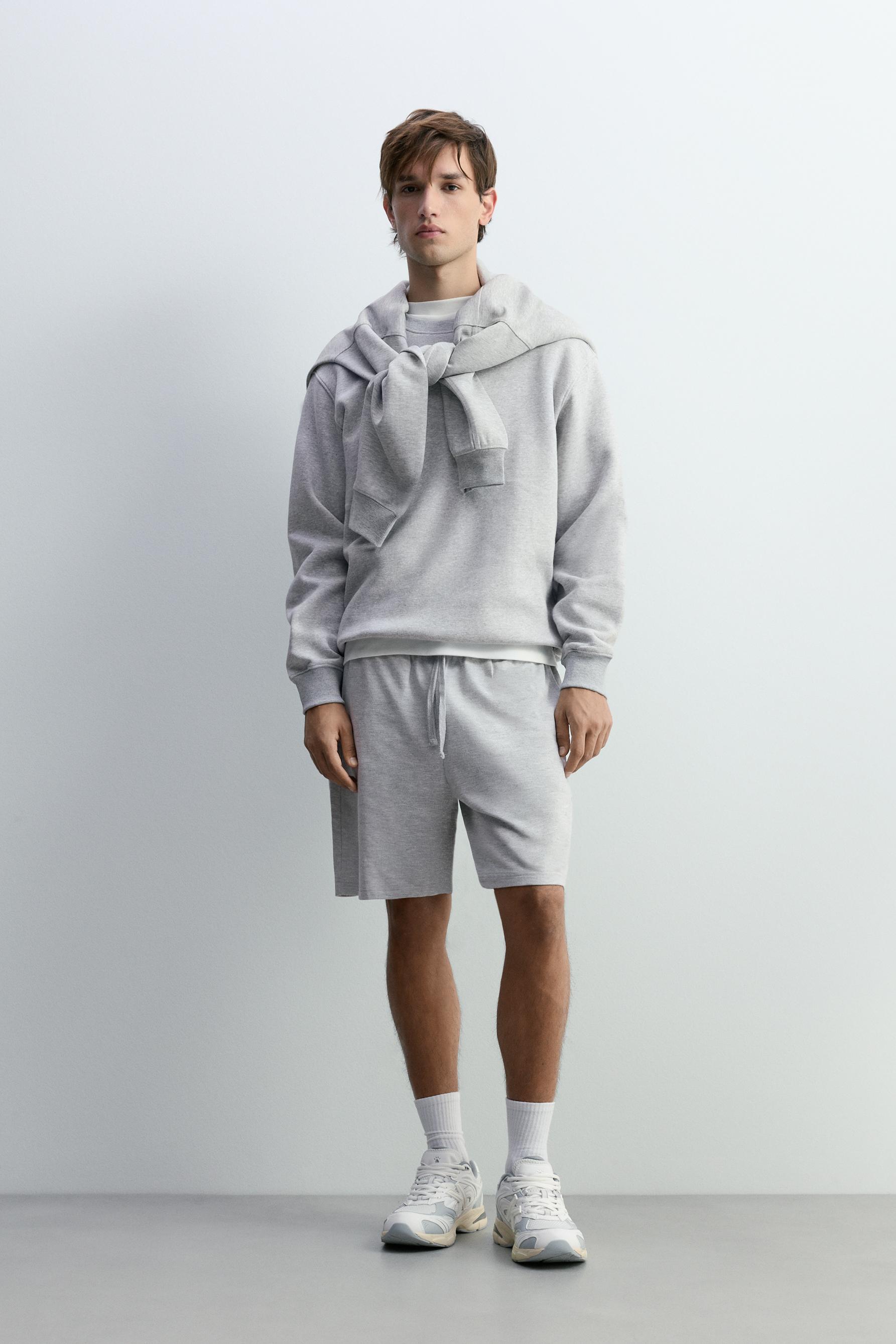 Basic tracksuit Bermuda shorts — GREY MARL