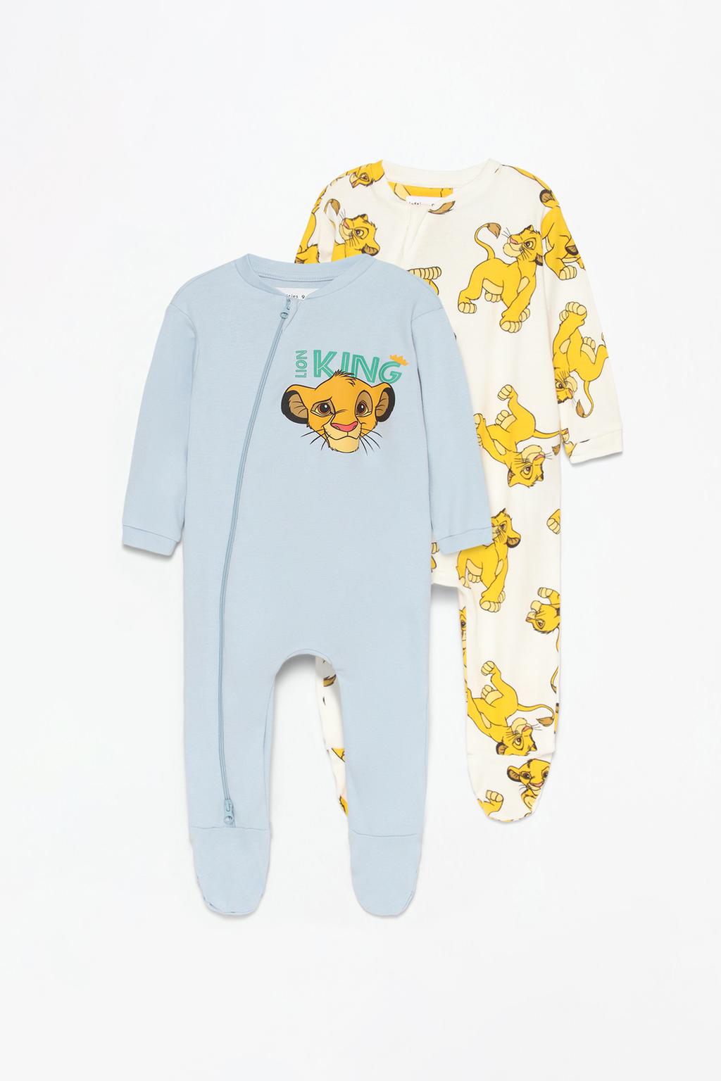 Pack of 2 The Lion King ©Disney zip-up sleepsuits