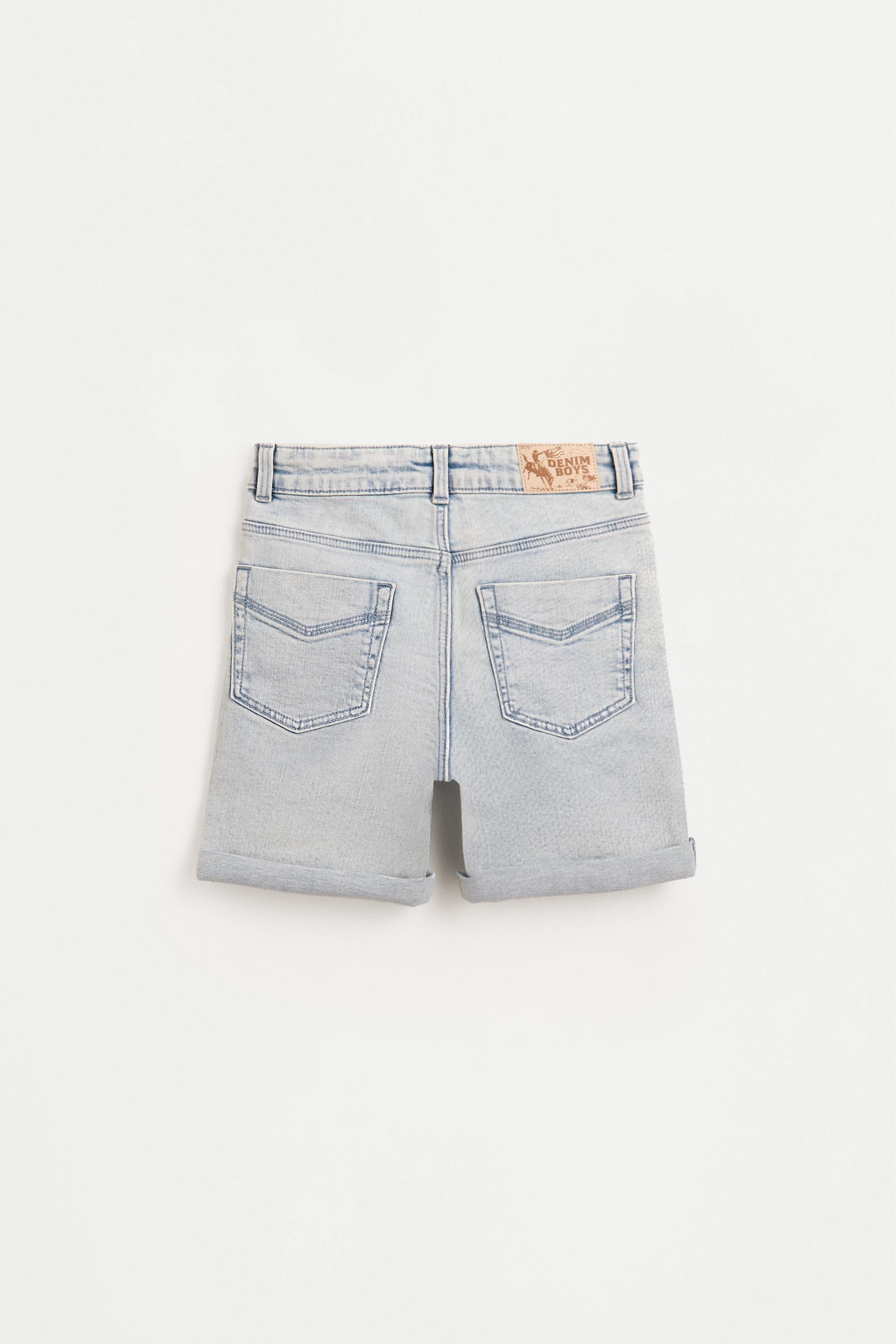 Slim comfort denim Bermuda shorts — BLUE