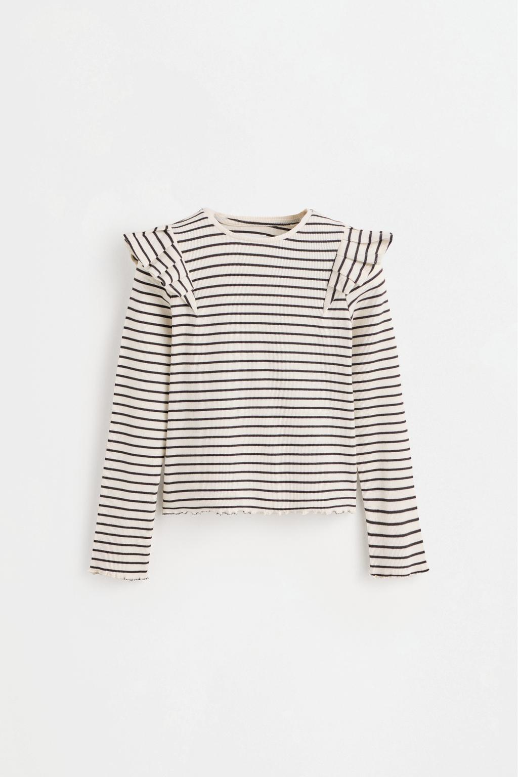 Ribbed Ruffle T-shirt