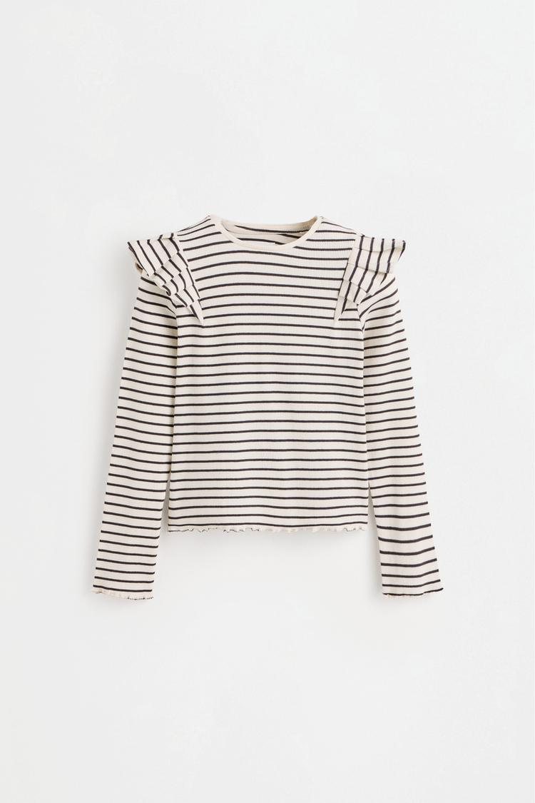 Ribbed Ruffle T-shirt — HIELO