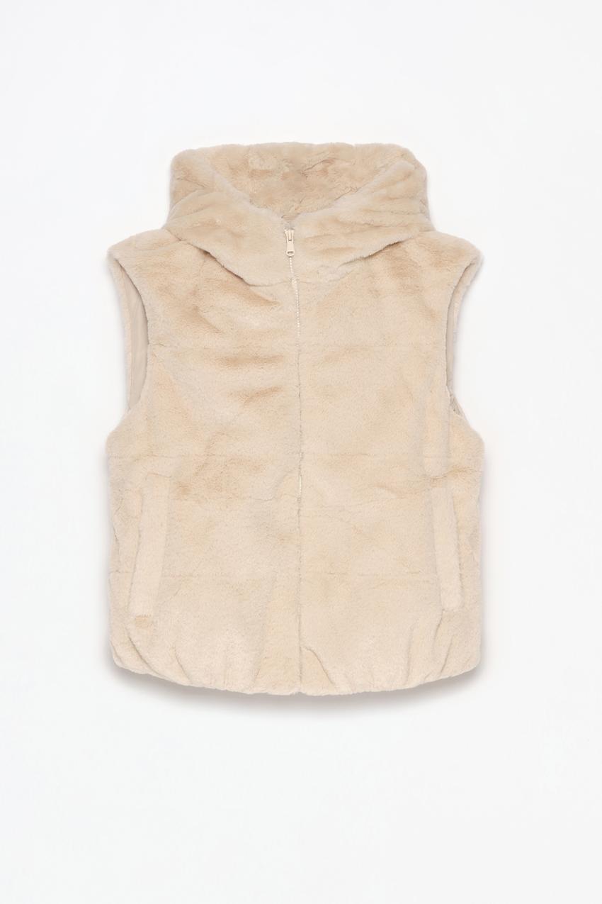 Chaleco Pelo Beige Faux Fur Gilet Faux Leather Jackets Trench