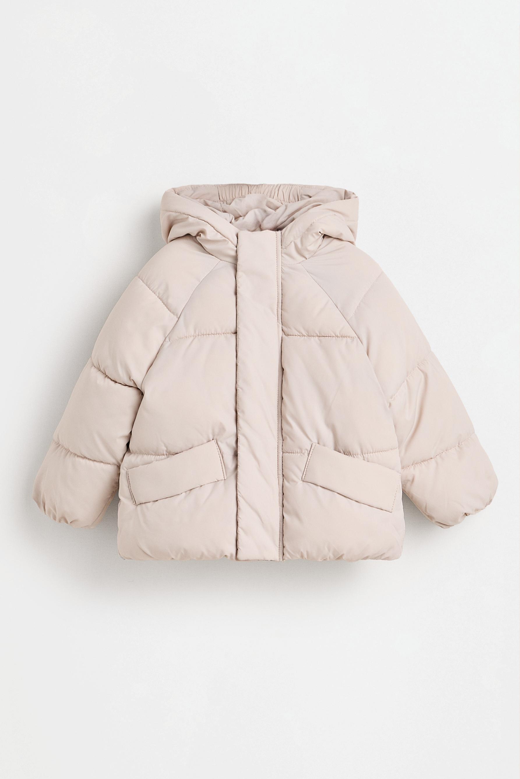 Quilted hooded jacket — BONE WHITE