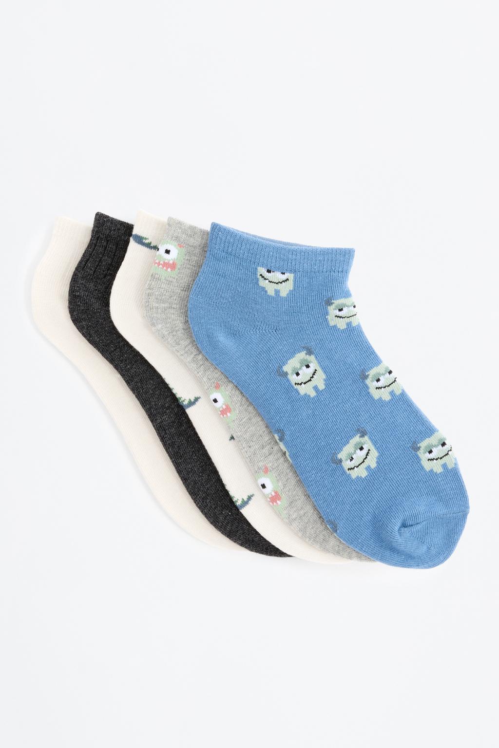 Pack 5 pares calcetines tobilleros monstruos