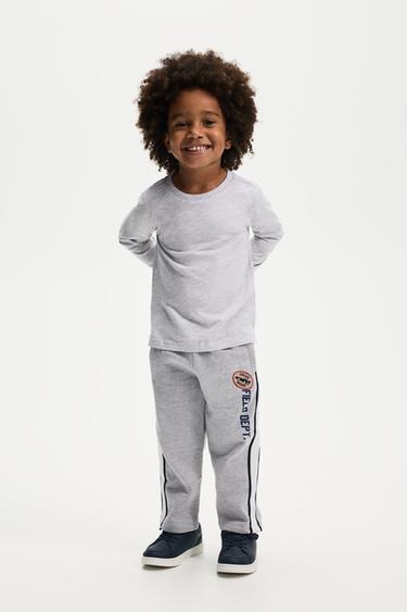 Striped plush trousers — GREY MARL 1
