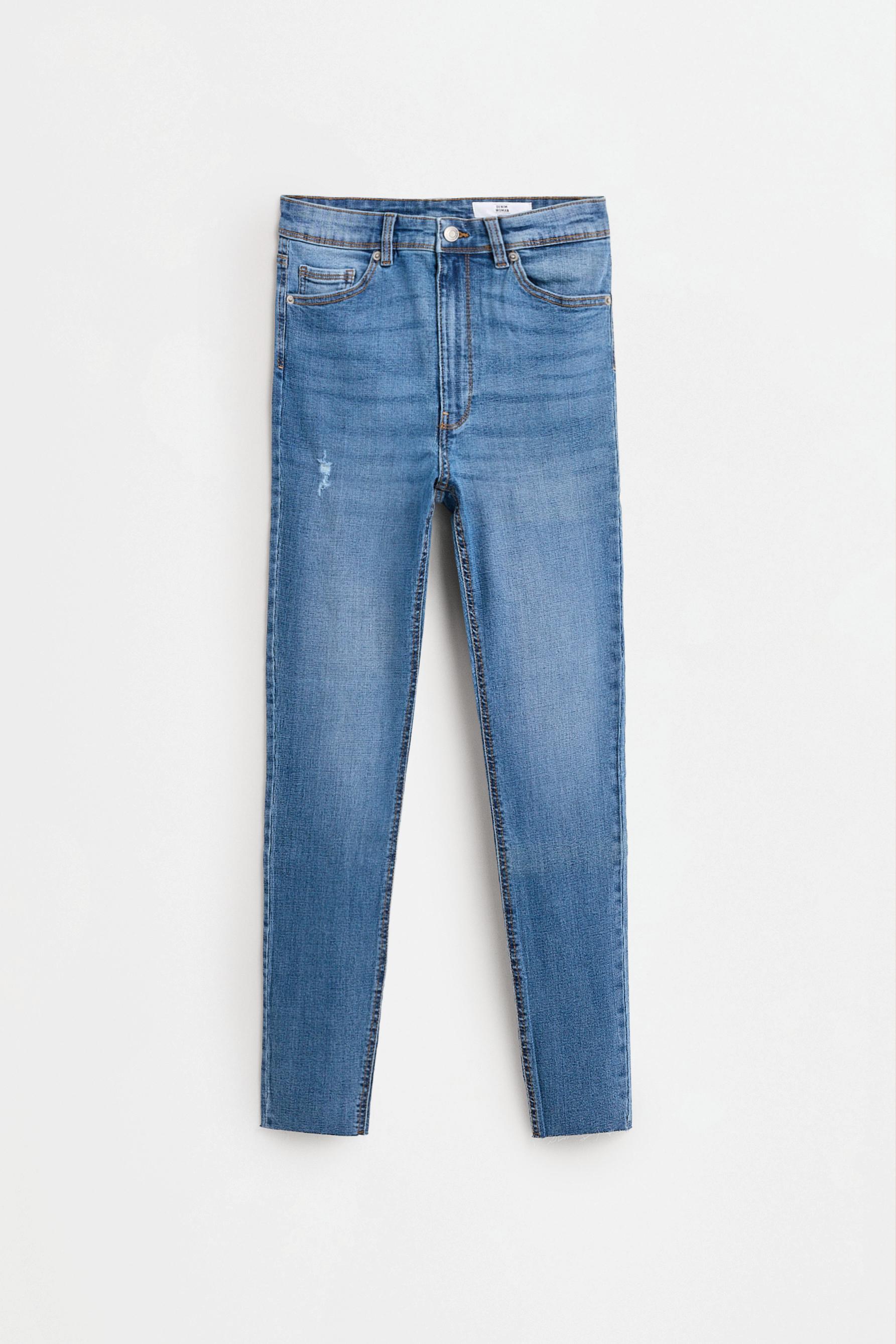 Super high-waist jeans — FADED NAVY